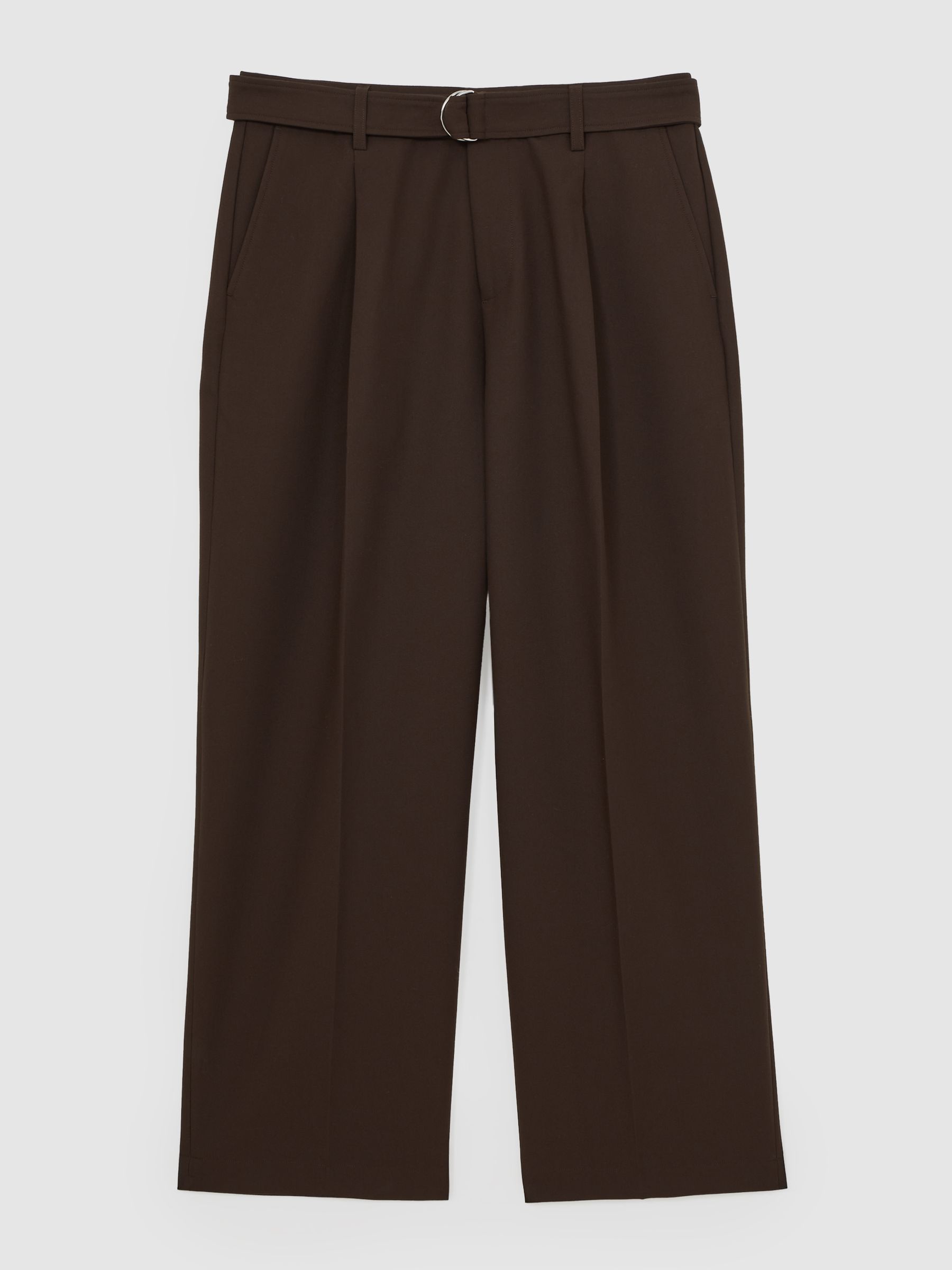 Monogram Relaxed-Fit Belted Trousers in Brown - Image 2 of 7