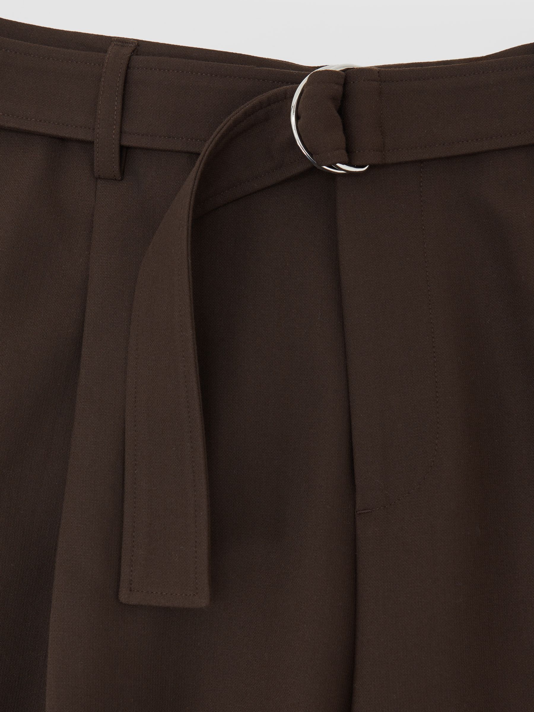 Monogram Relaxed-Fit Belted Trousers in Brown - Image 7 of 7