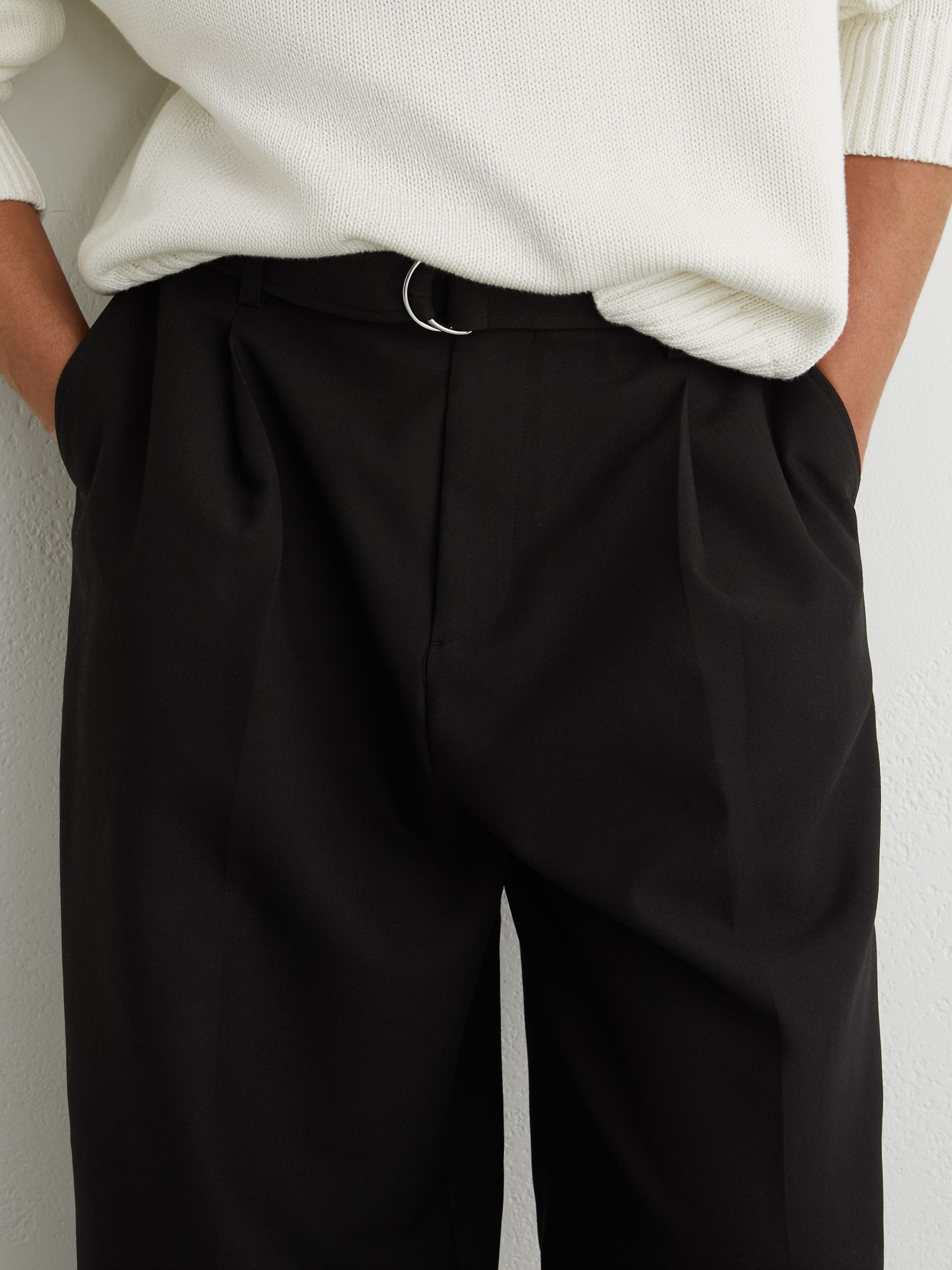Monogram Relaxed-Fit Belted Trousers in Black - image 5