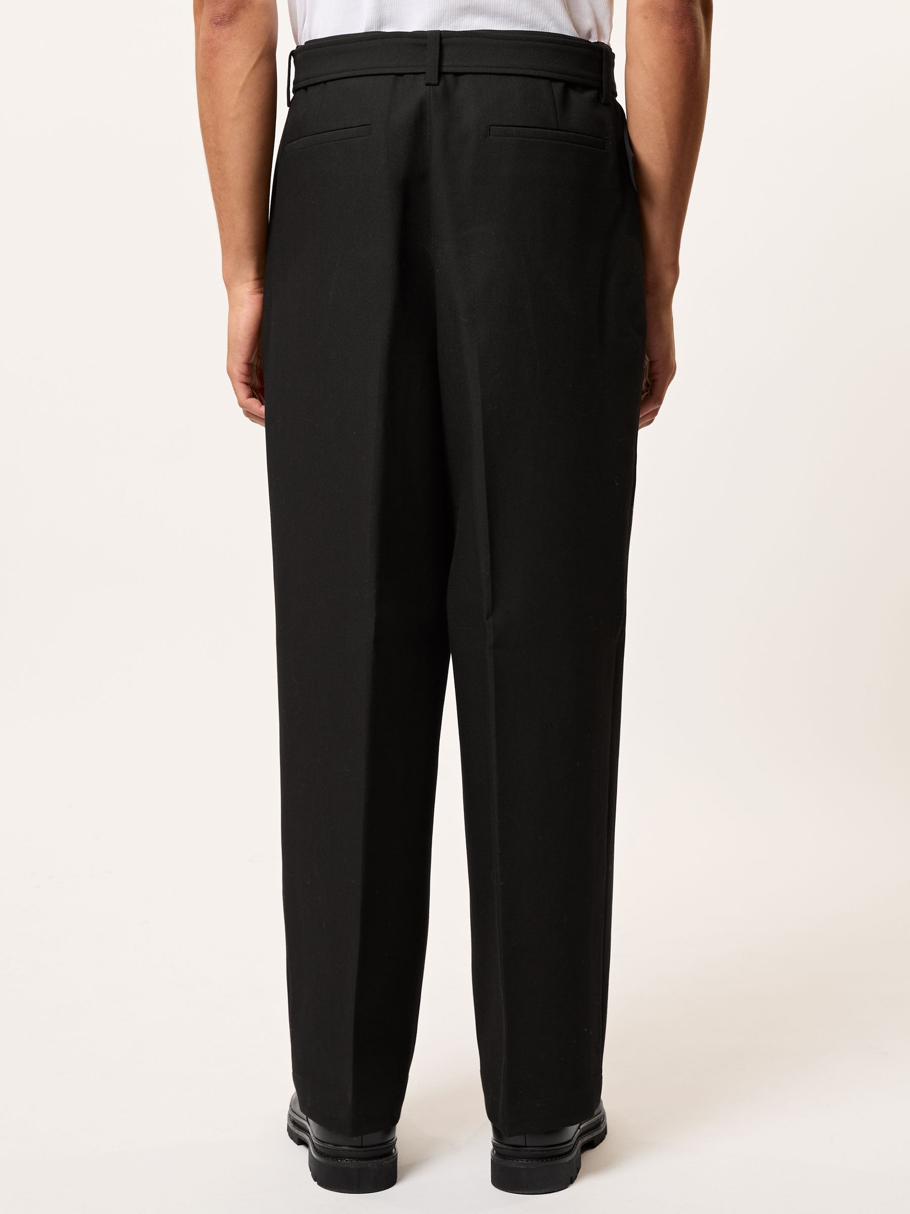 Monogram Relaxed-Fit Belted Trousers in Black - Image 5 of 6