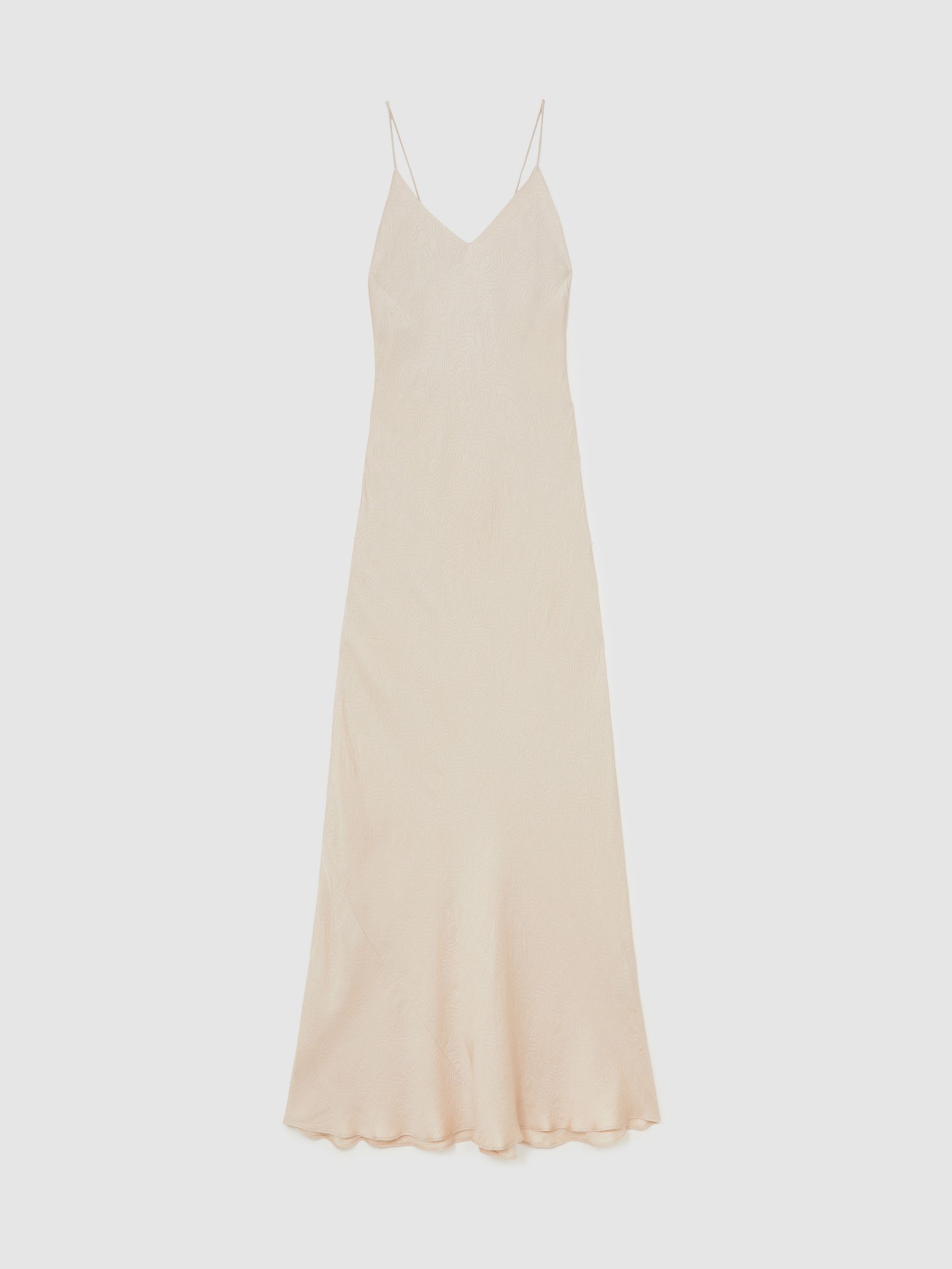 Jacquard Maxi Slip Dress in Champagne Neutral - Image 3 of 8