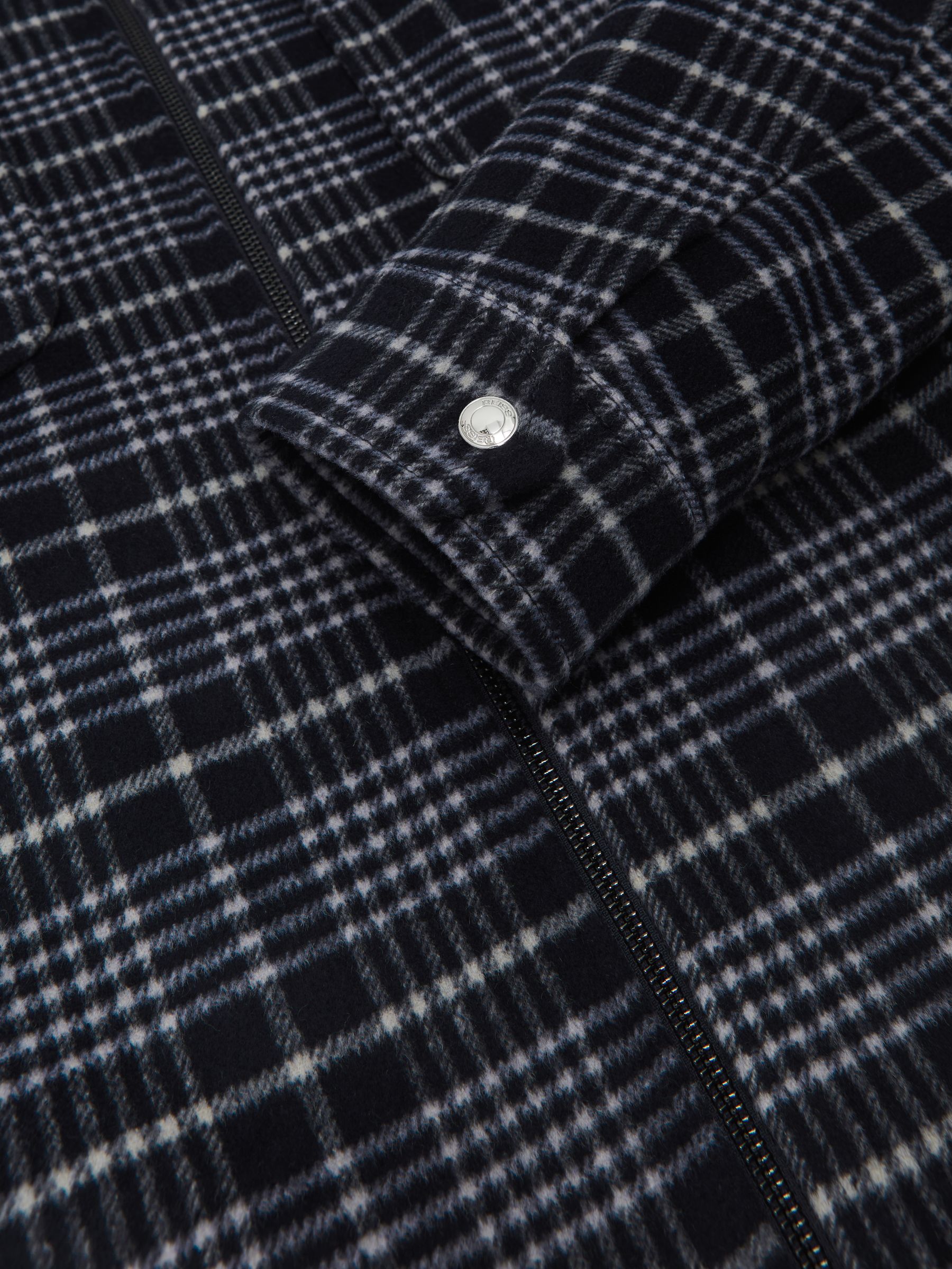 Wool-Blend Check Padded Overshirt in Blue - Image 6 of 6