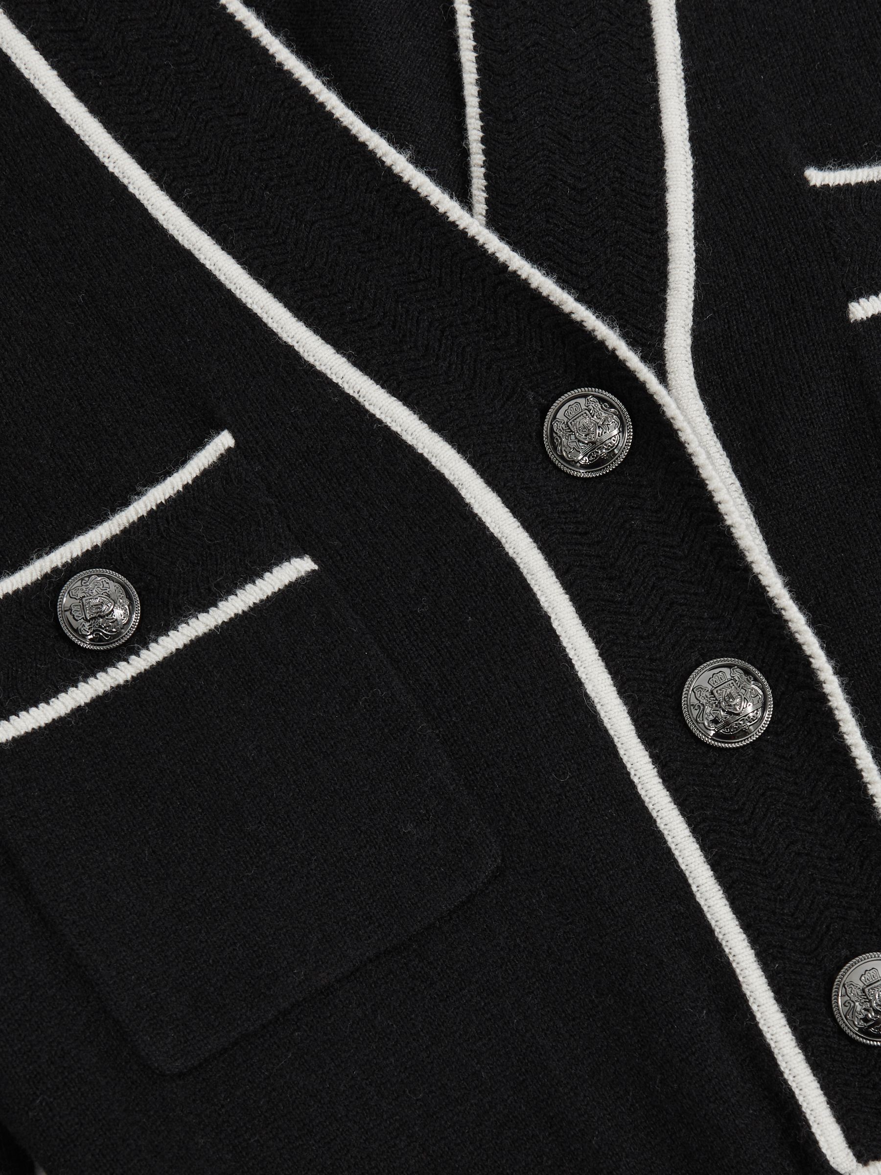 Wool-Blend Tipped Dress With Cashmere in Black/Ivory - Image 6 of 6