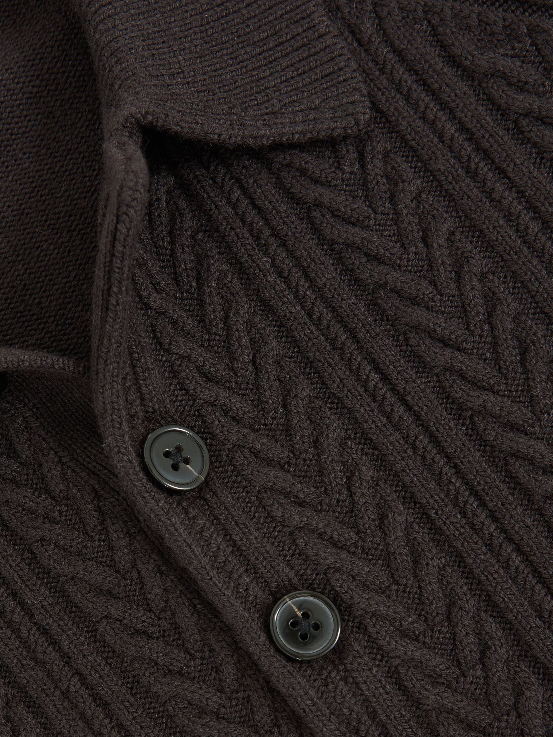 Cable-Knit Jumper With Wool in Chocolate Brown - image 3
