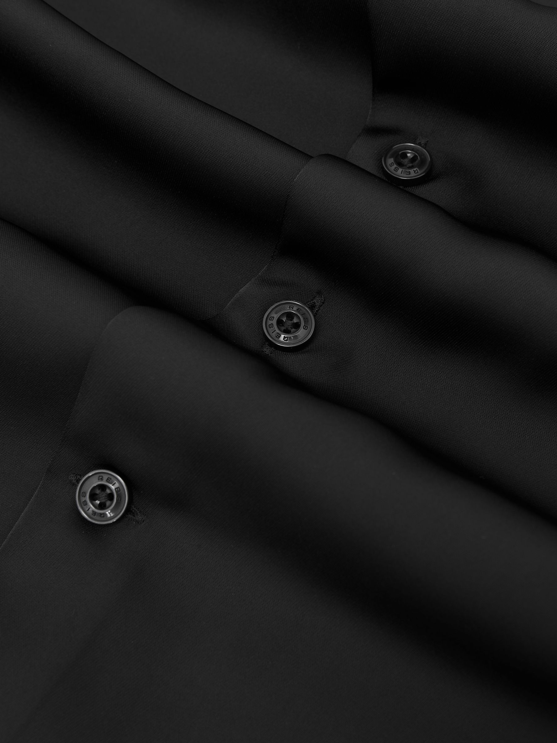 Satin Long-Sleeve Shirt in Black - image 3