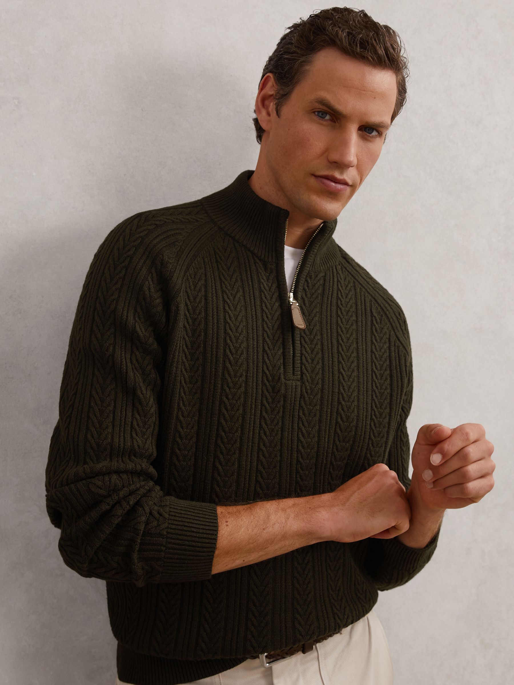 Jumper in Dark Olive Green - Image 1 of 7