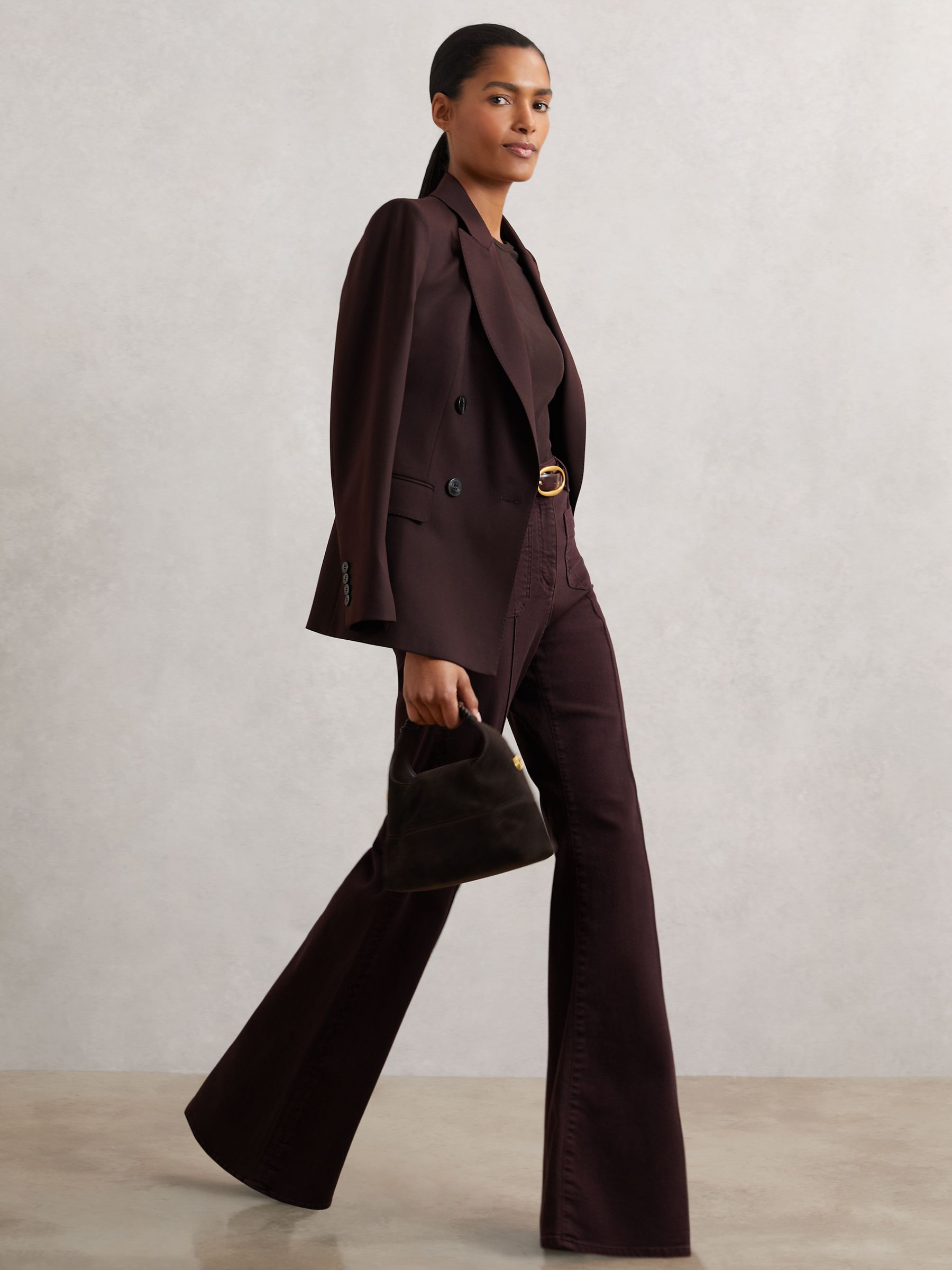 Cotton Crew-Neck Long-Sleeve T-Shirt With Stretch in Plum Purple - Image 3 of 6