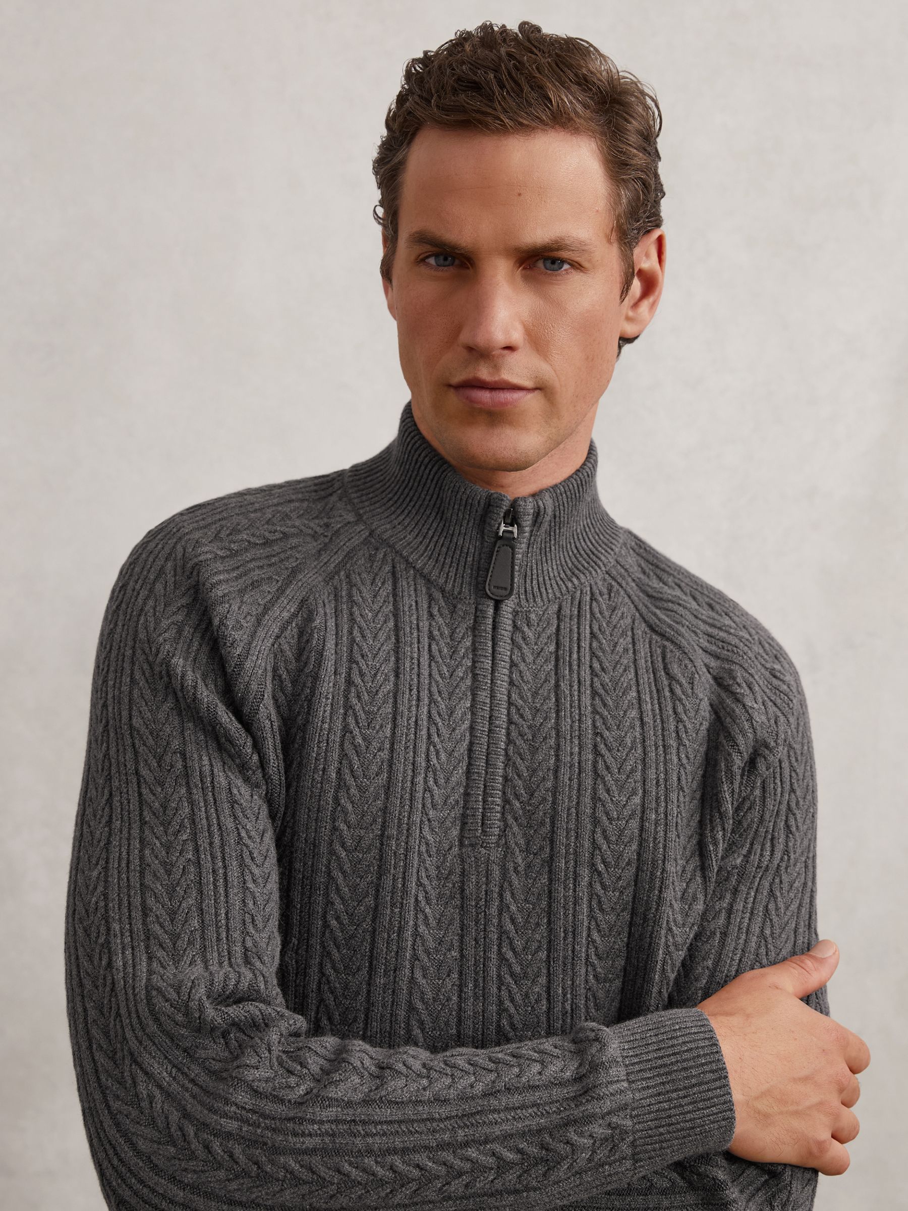 Jumper in Mid Grey Melange - Image 1 of 7