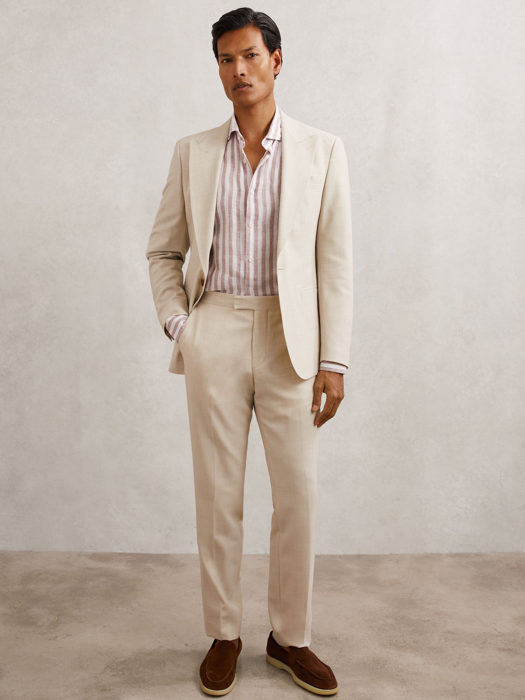 Linen Stripe Long-Sleeve Shirt in Dusty Rose/White Stripe - image 4