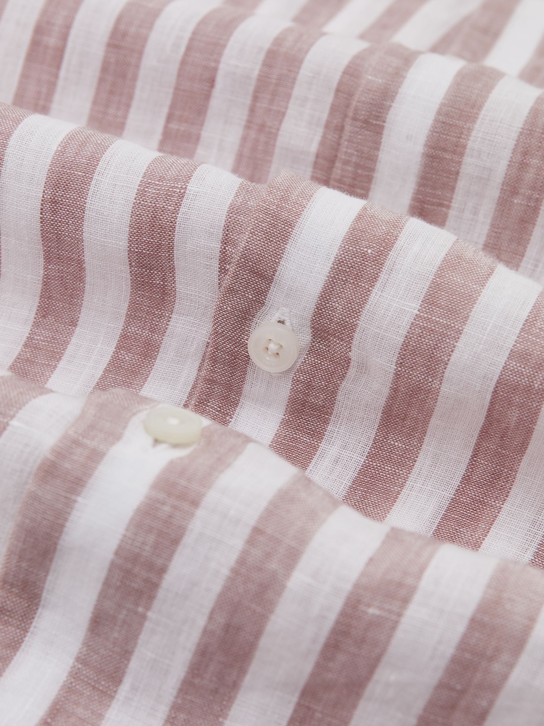 Linen Stripe Long-Sleeve Shirt in Dusty Rose/White Stripe - image 3