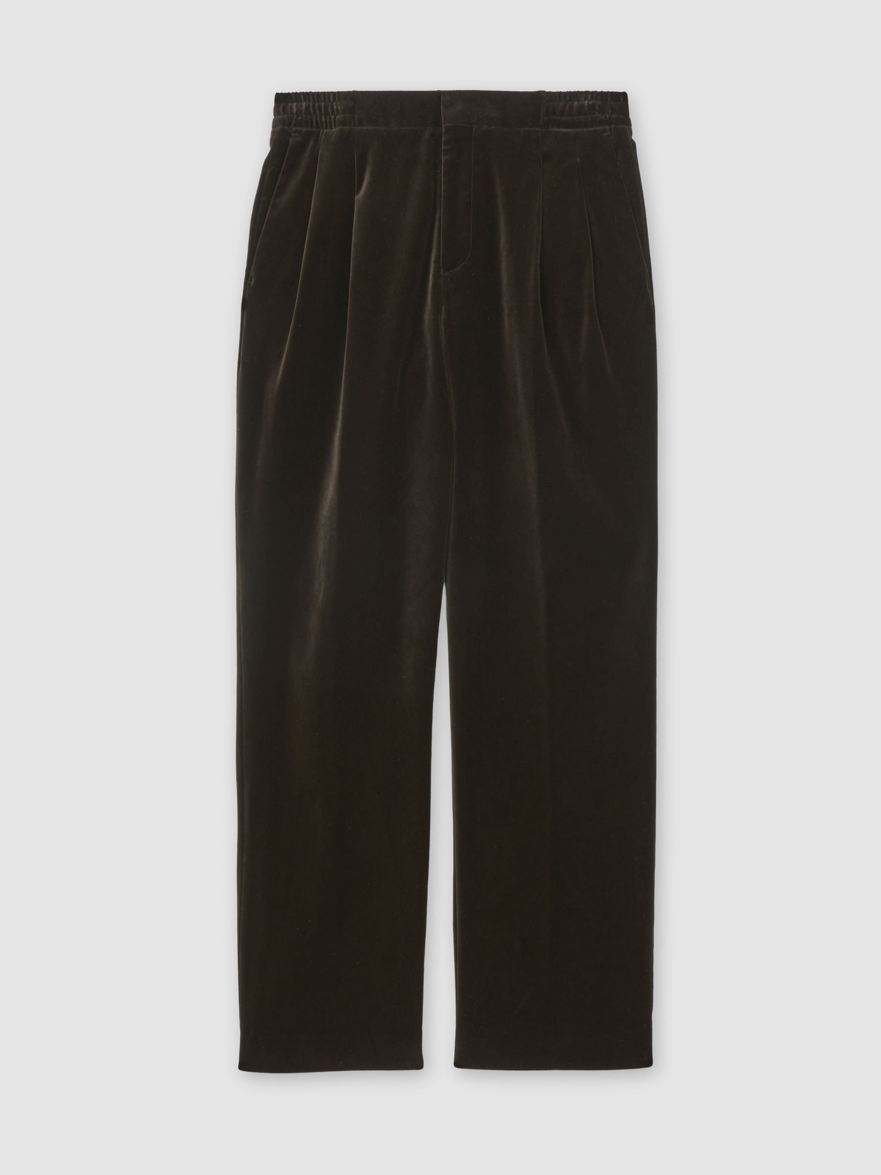 Wide-Leg Velvet Trousers in Brown - Image 2 of 6