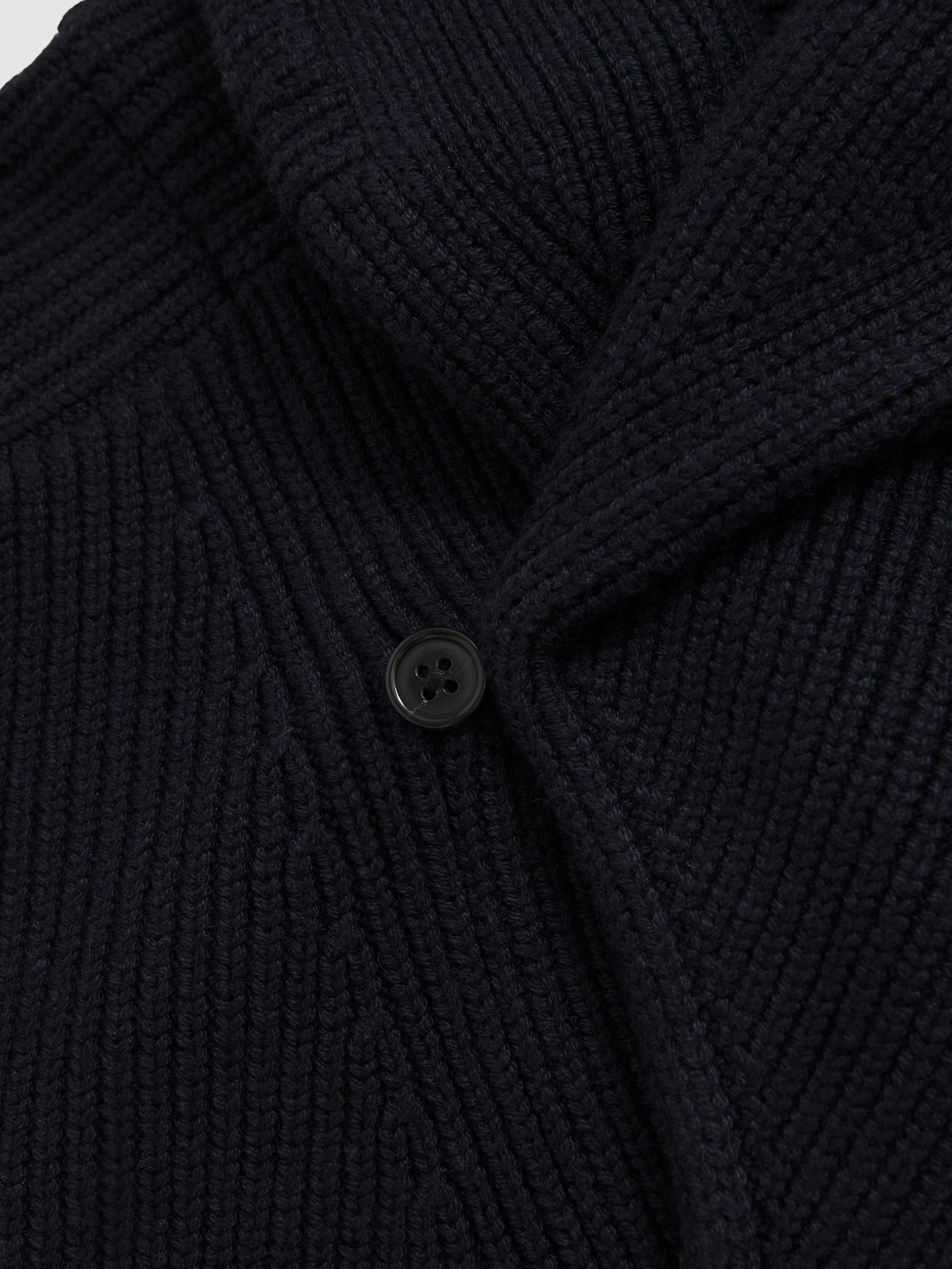 Shawl-Collar Cardigan With Wool in Navy - image 3