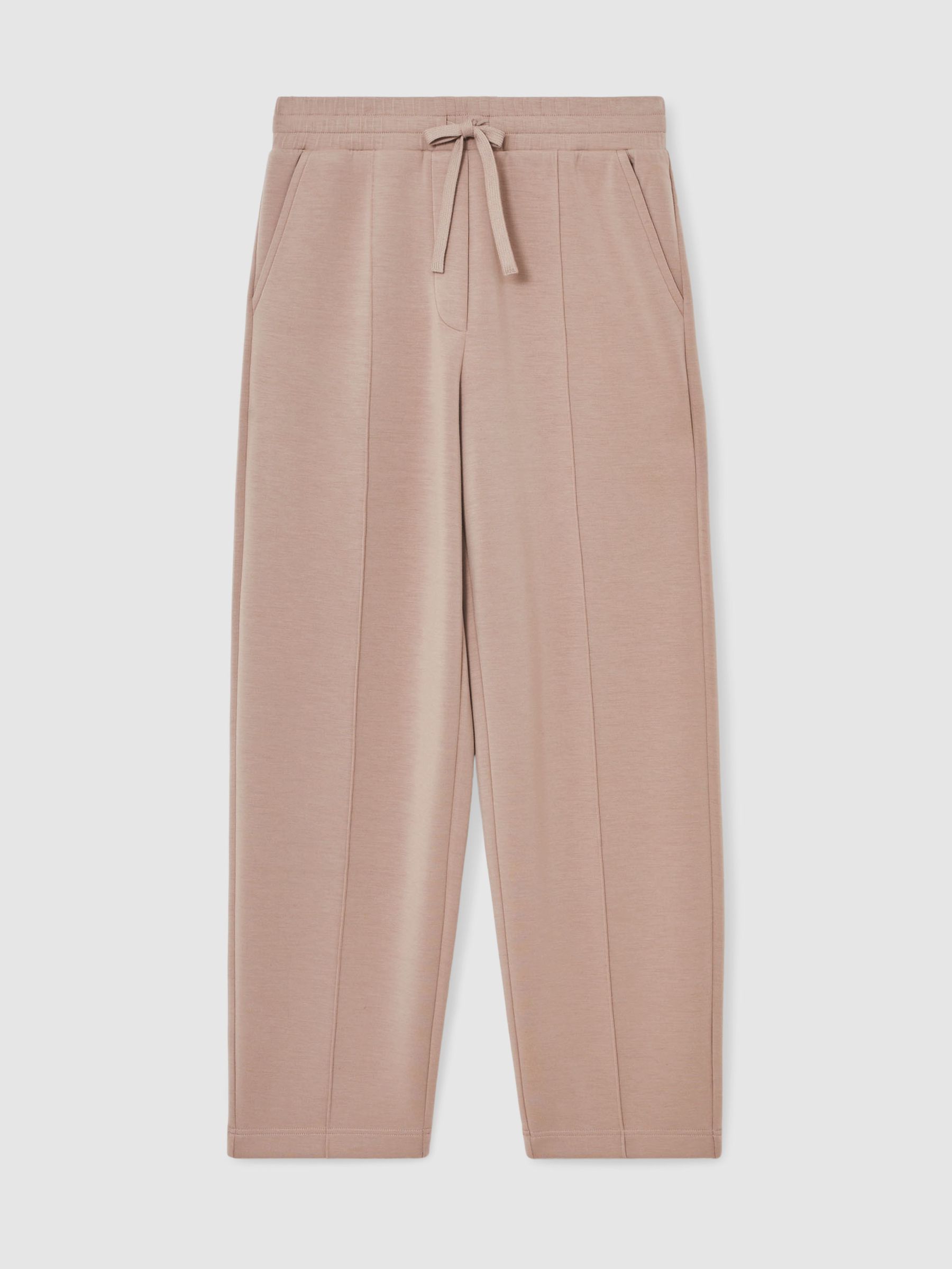 Premium Interlock Tapered Joggers in Taupe Neutral