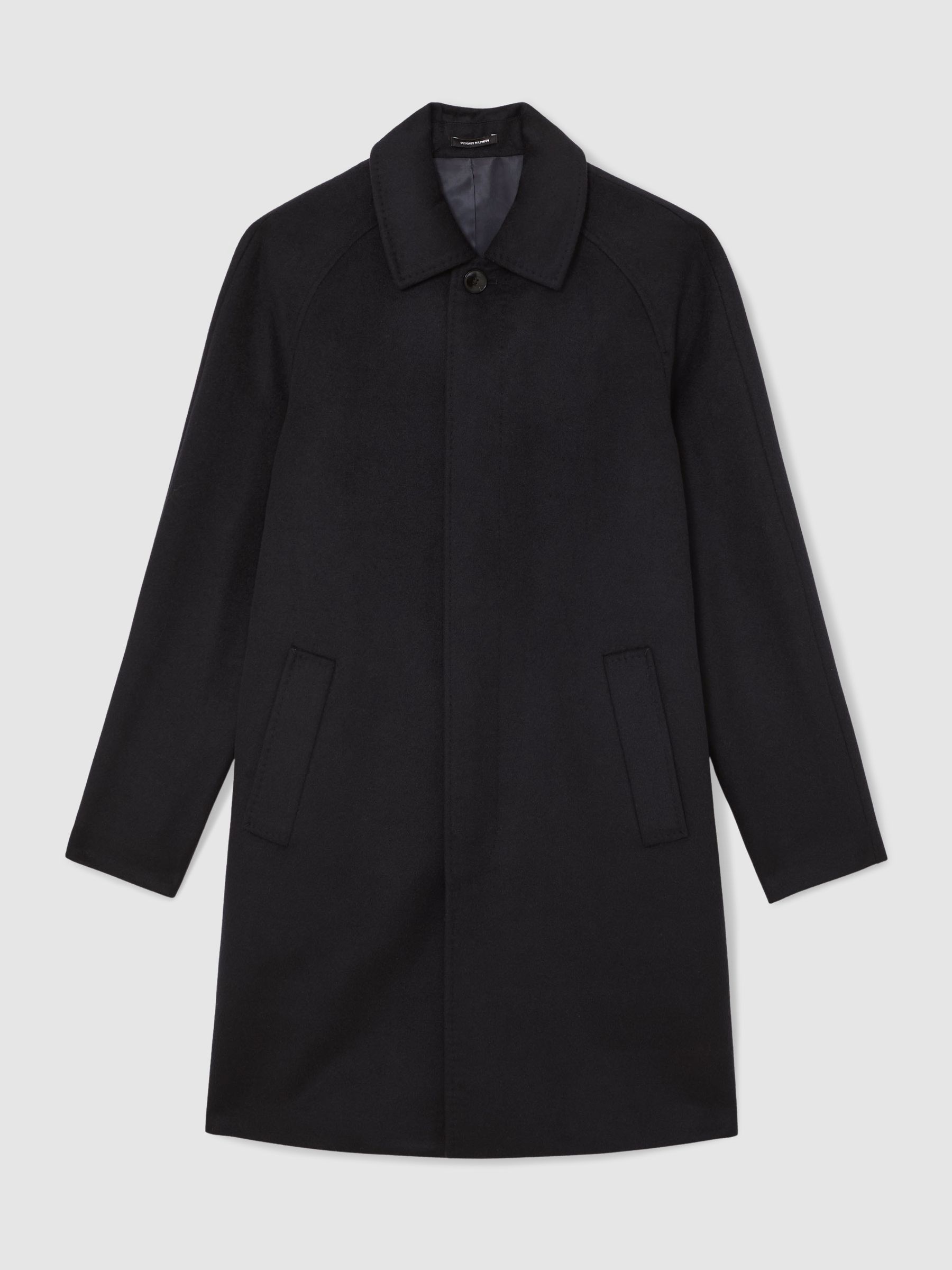 Atelier 100% Cashmere Raglan Overcoat in Navy - Image 2 of 7