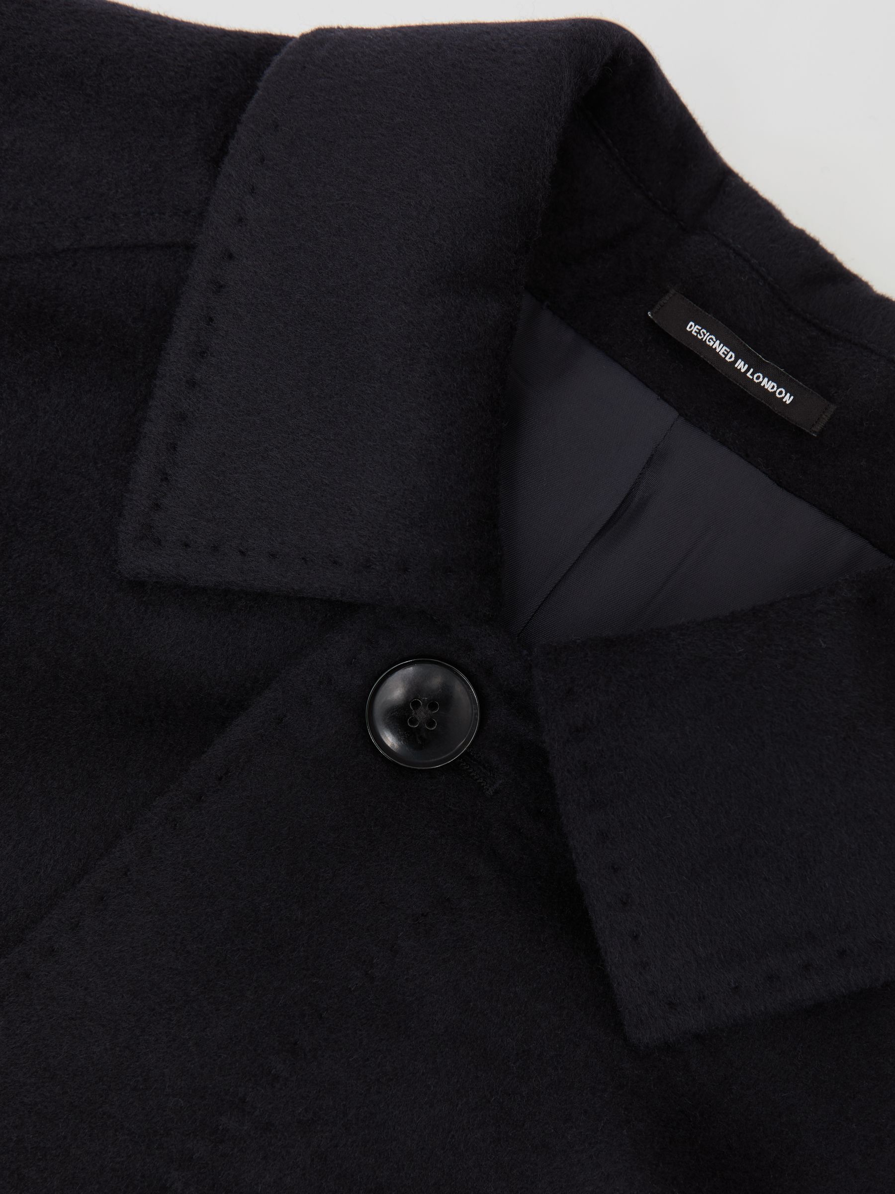 Atelier 100% Cashmere Raglan Overcoat in Navy - Image 7 of 7