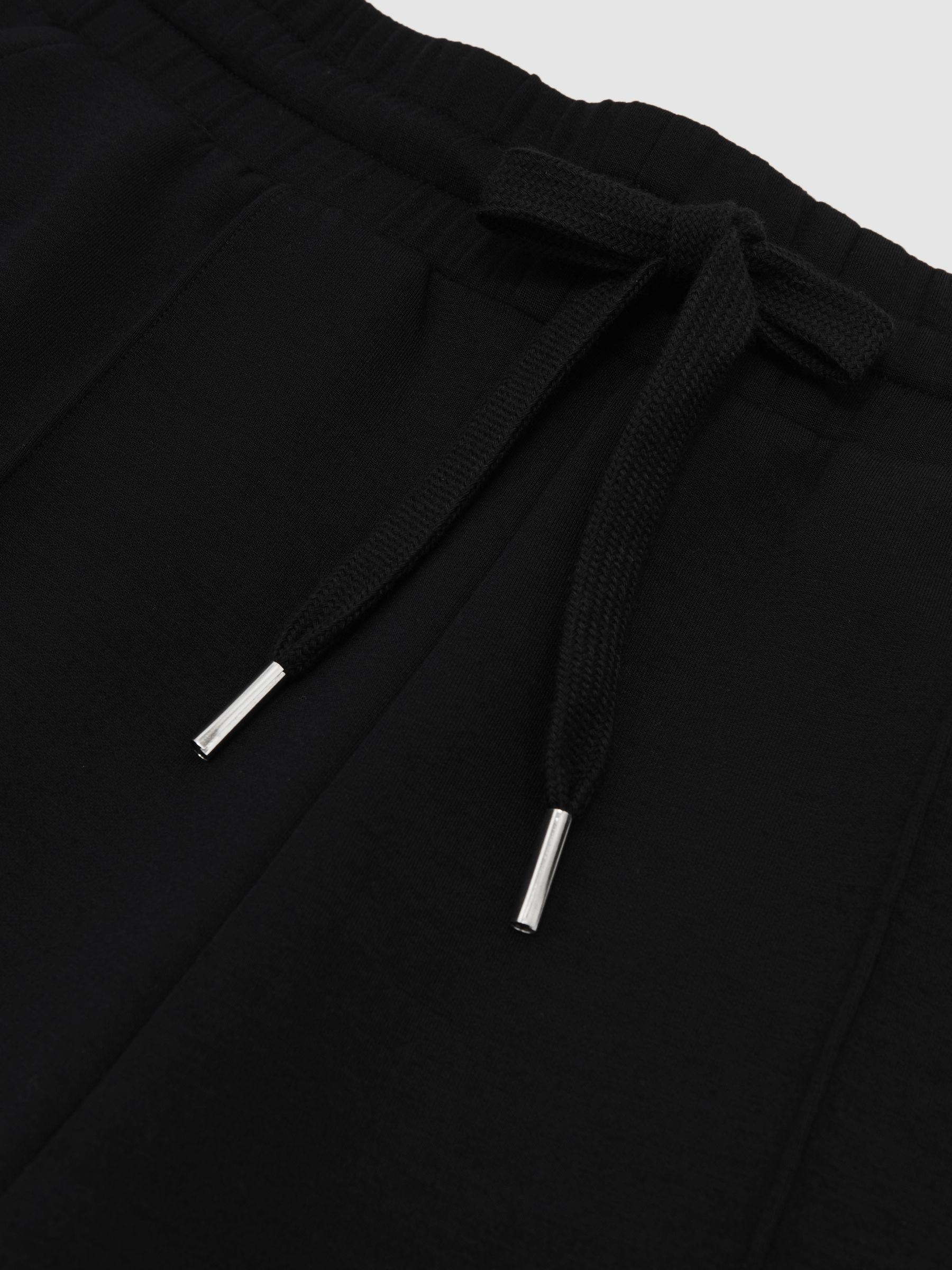 Petite Premium Interlock Wide-Leg Joggers in Black - Image 6 of 7