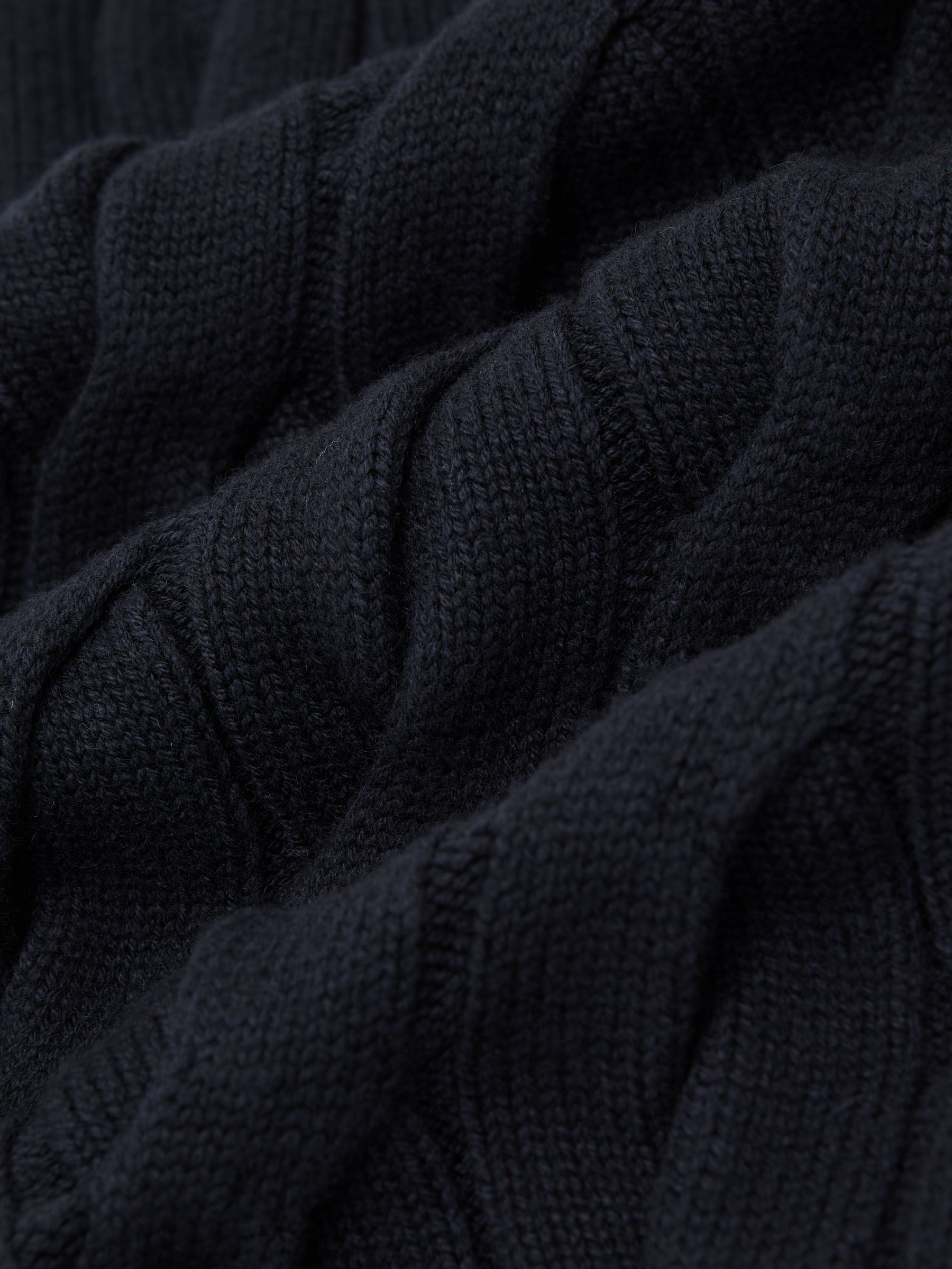 Cable-Knit V-Neck Vest with Wool in Navy - image 4