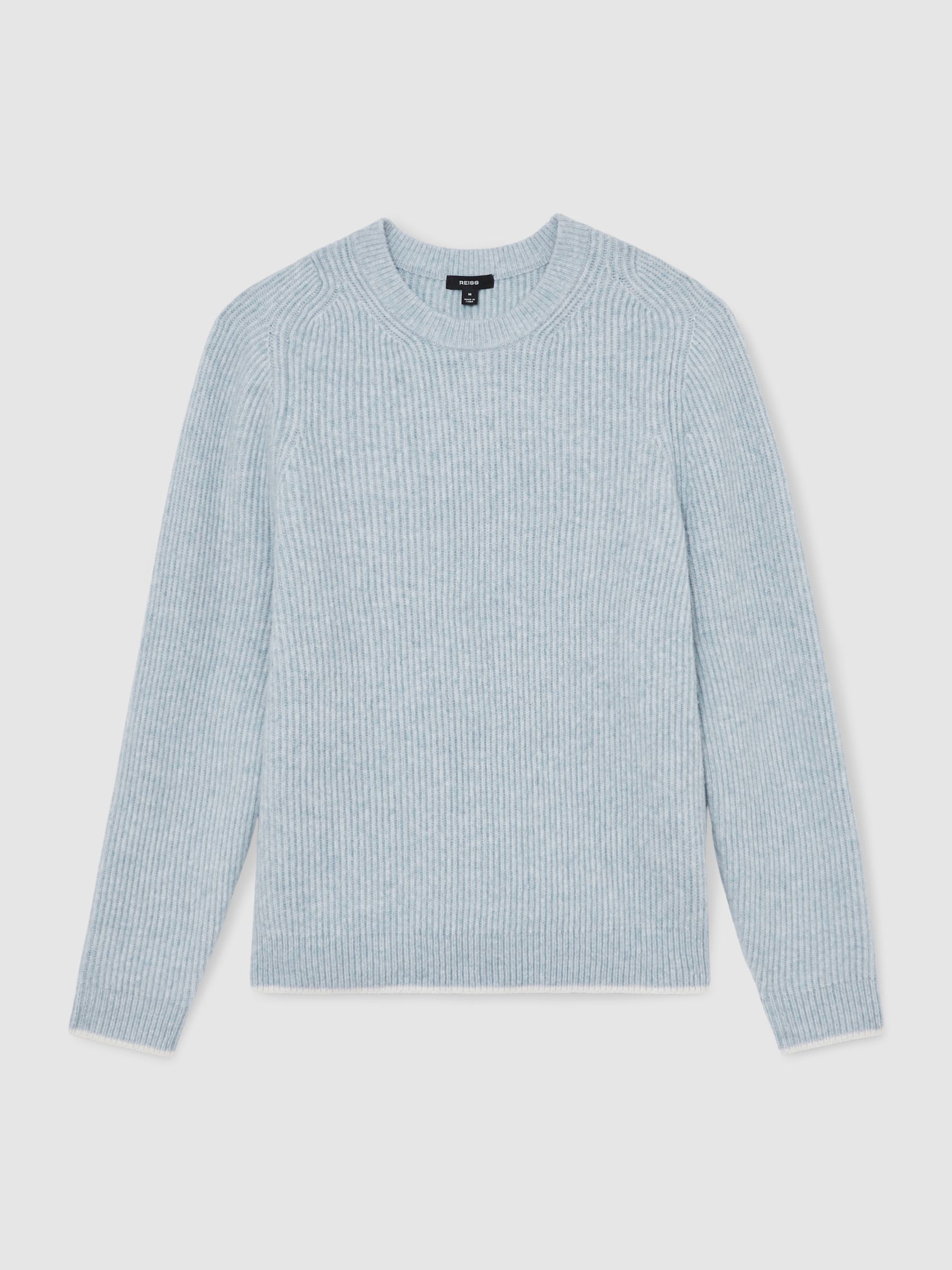 Brushed Rib-Knit Crew-Neck Jumper with Wool in Soft Blue - Image 2 of 6