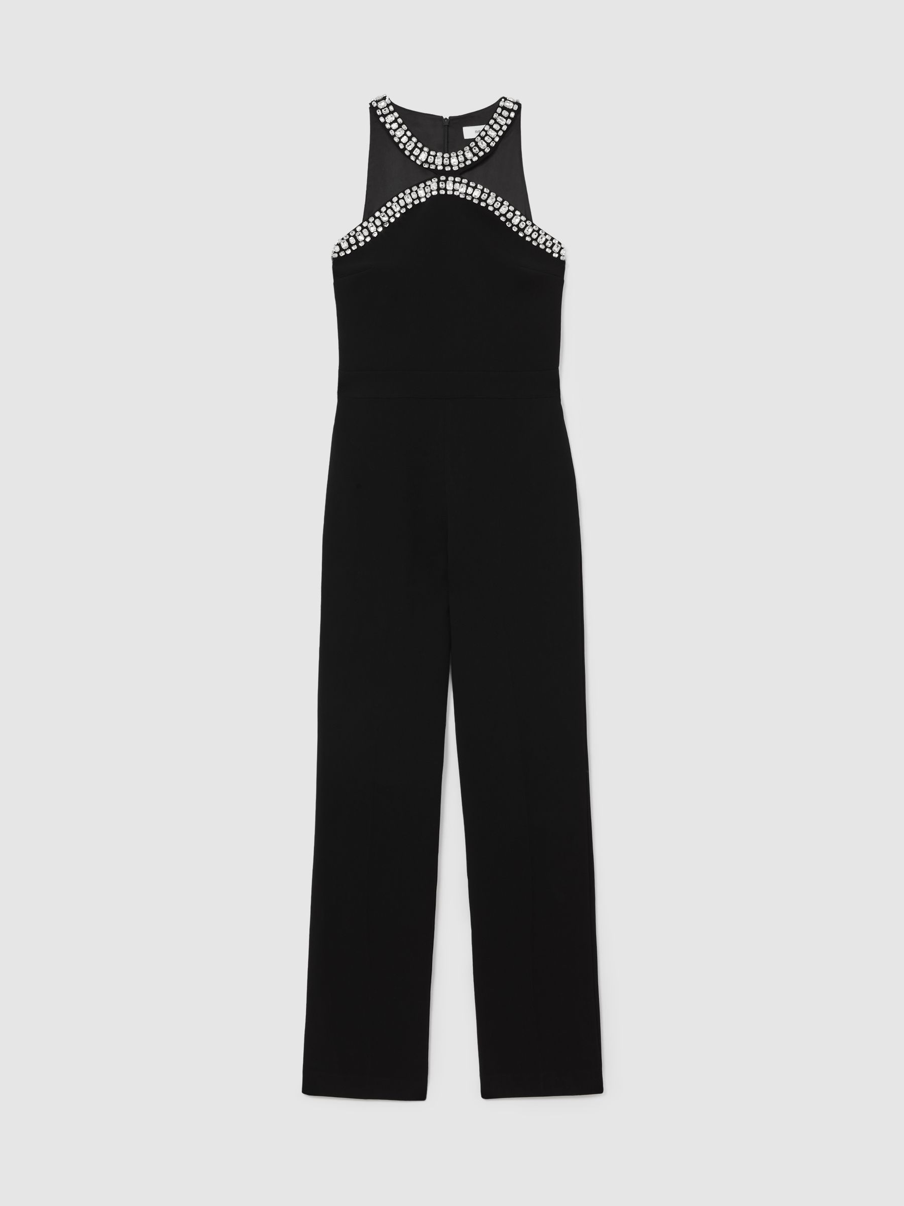 Crystal-Embellished Cut-Out Jumpsuit in Black - image 1