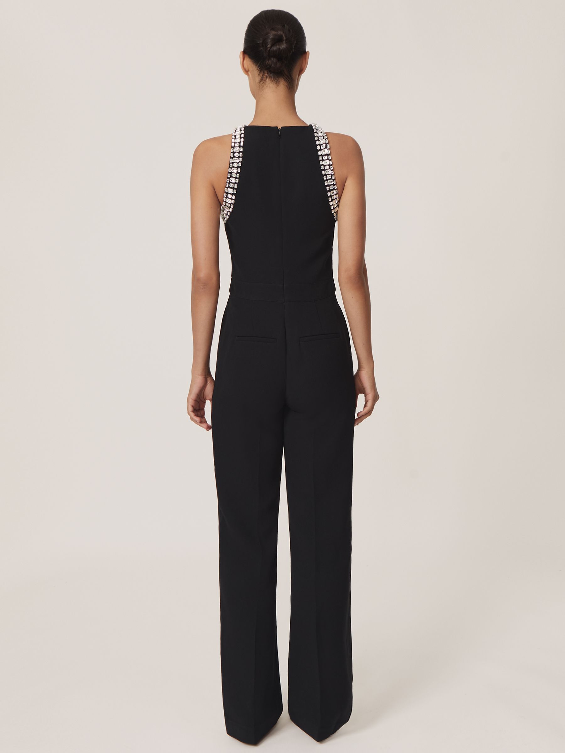 Crystal-Embellished Cut-Out Jumpsuit in Black - image 4