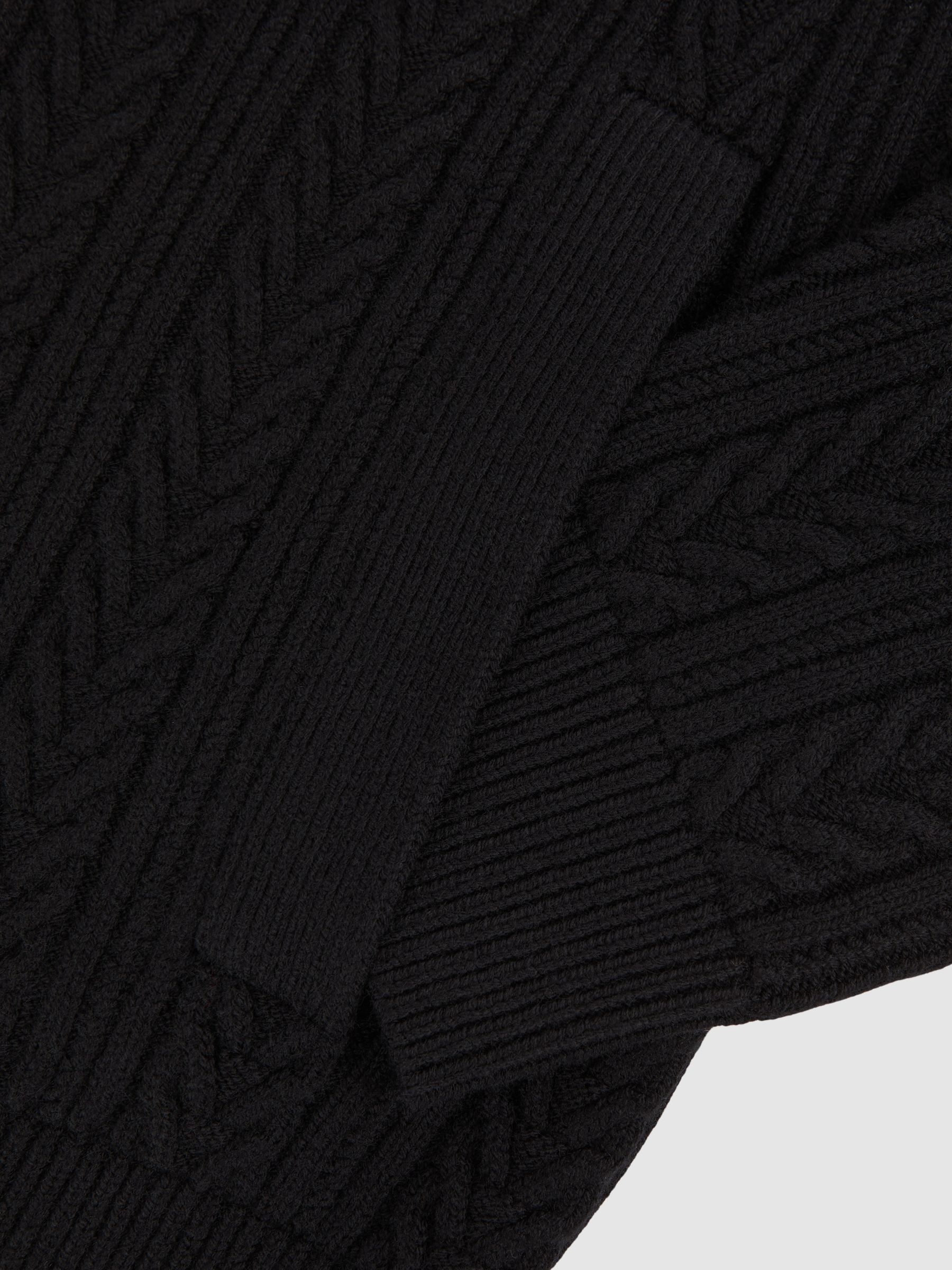 Cable-Knit Cardigan With Wool in Black - image 4
