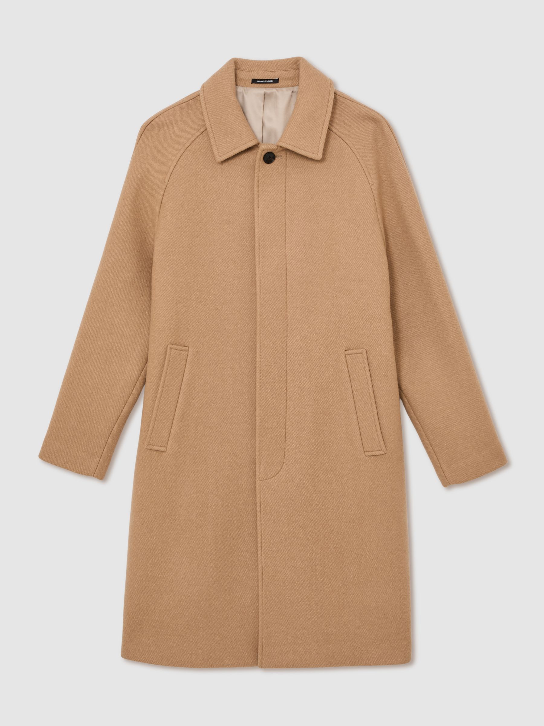 Atelier Wool-Blend Raglan Overcoat in Camel Brown - Image 2 of 6