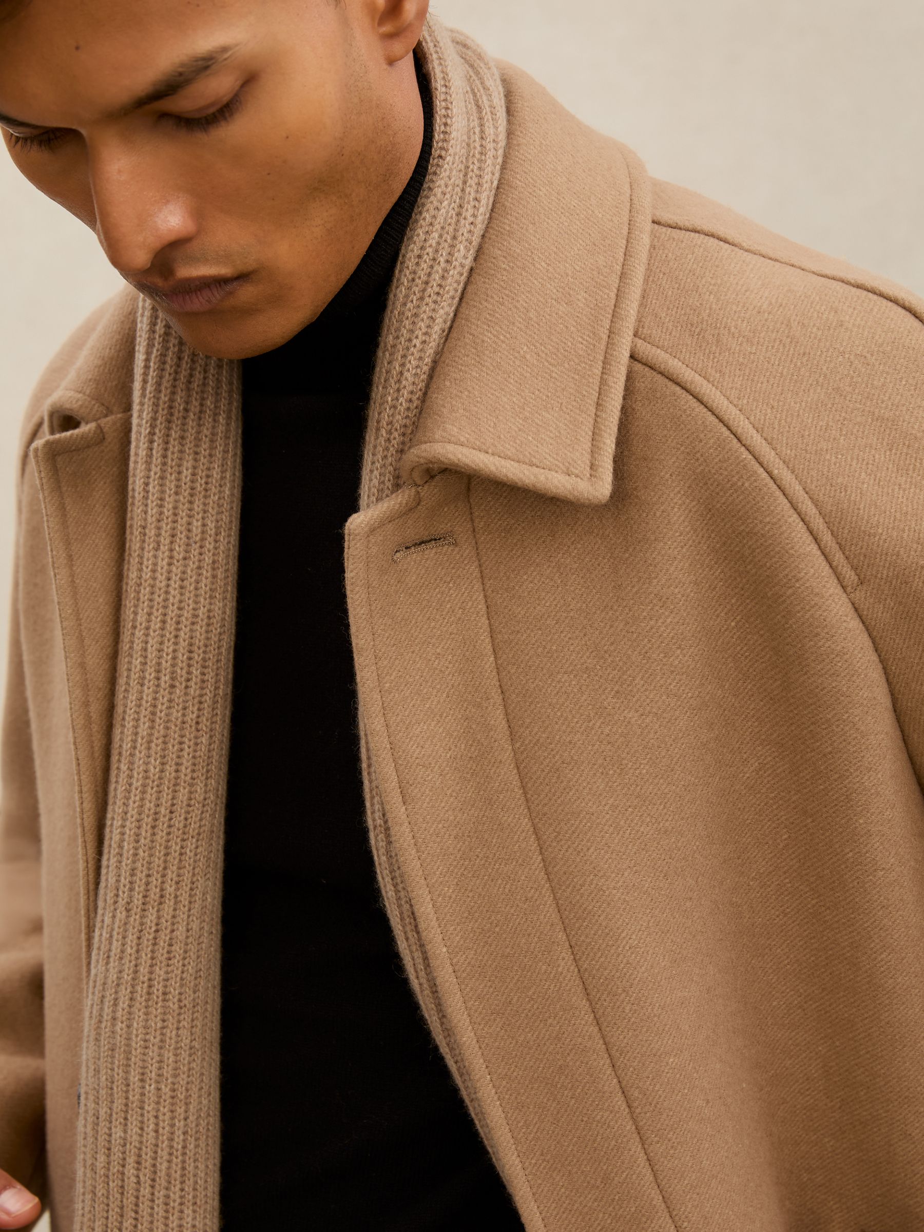 Atelier Wool-Blend Raglan Overcoat in Camel Brown - Image 4 of 6
