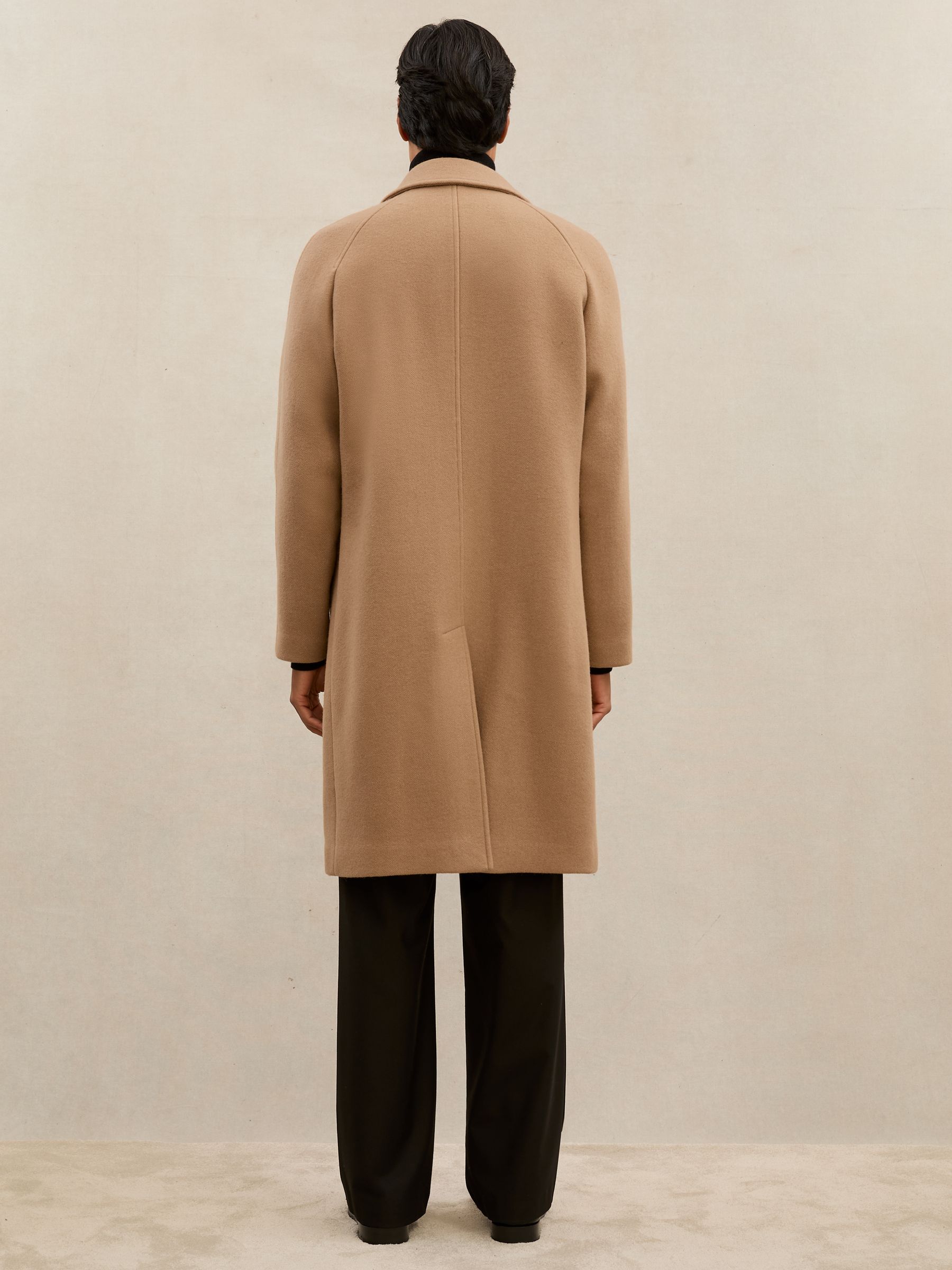 Atelier Wool-Blend Raglan Overcoat in Camel Brown - image 4