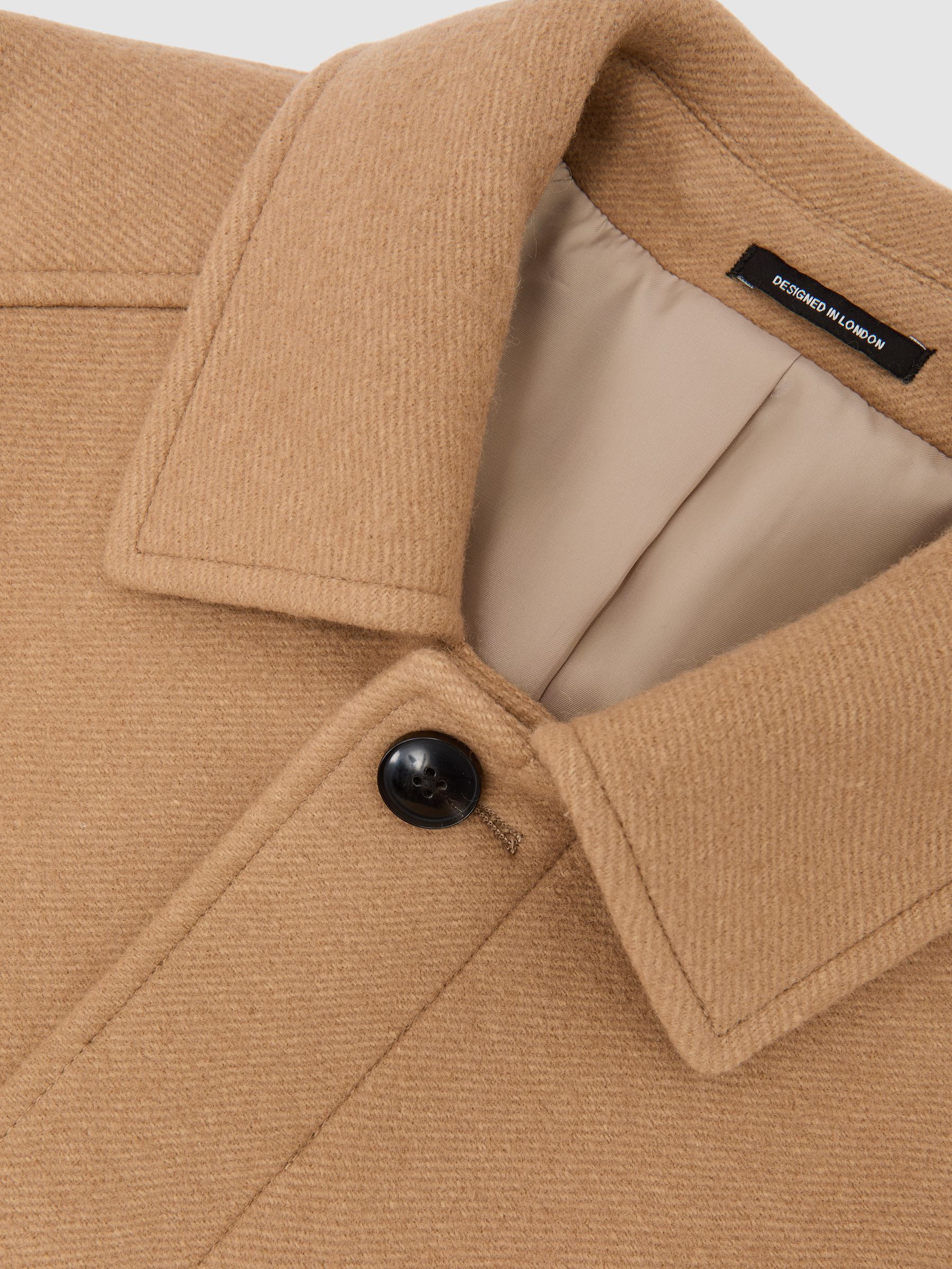 Atelier Wool-Blend Raglan Overcoat in Camel Brown - Image 6 of 6