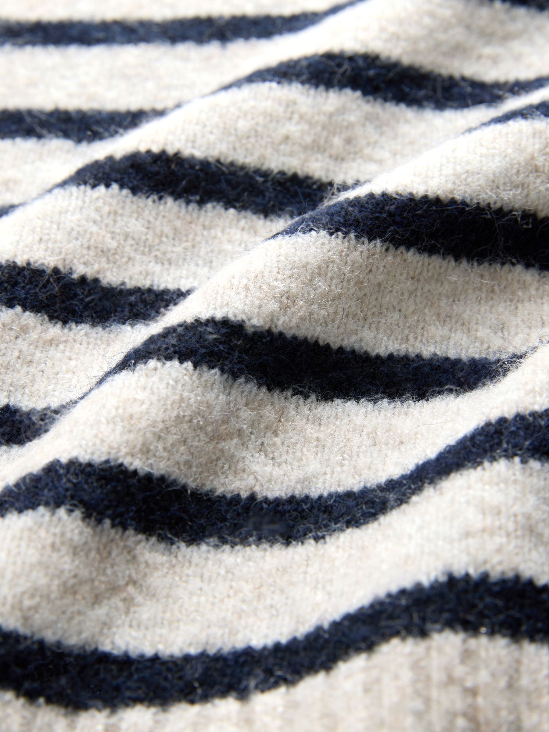 Navy/Cream Stripe 2 Pack Gold Button Knitted Cardigans With Wool - Image 5 of 5