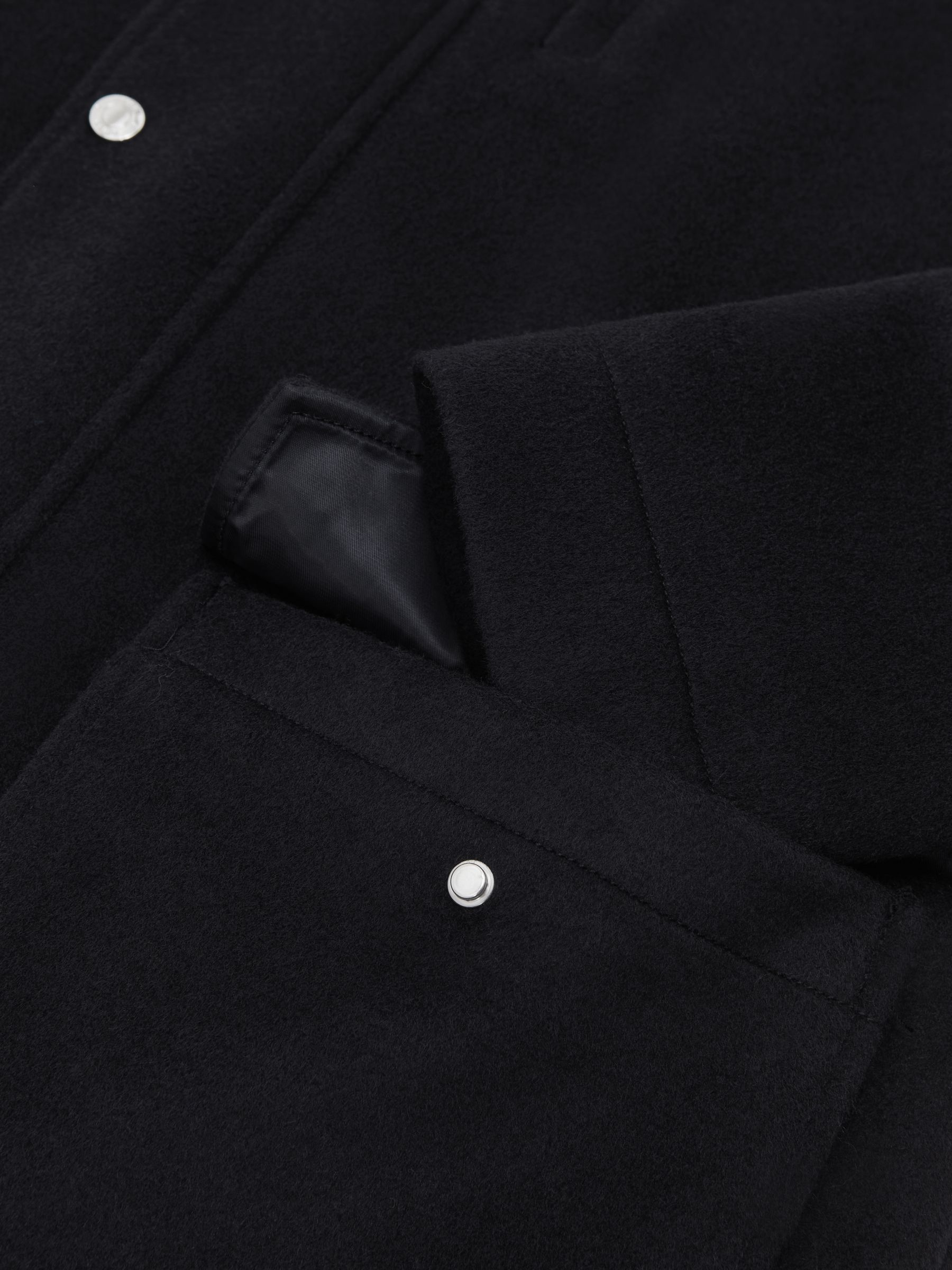 Wool-Blend Cord-Collar Worker Jacket in Navy - image 3