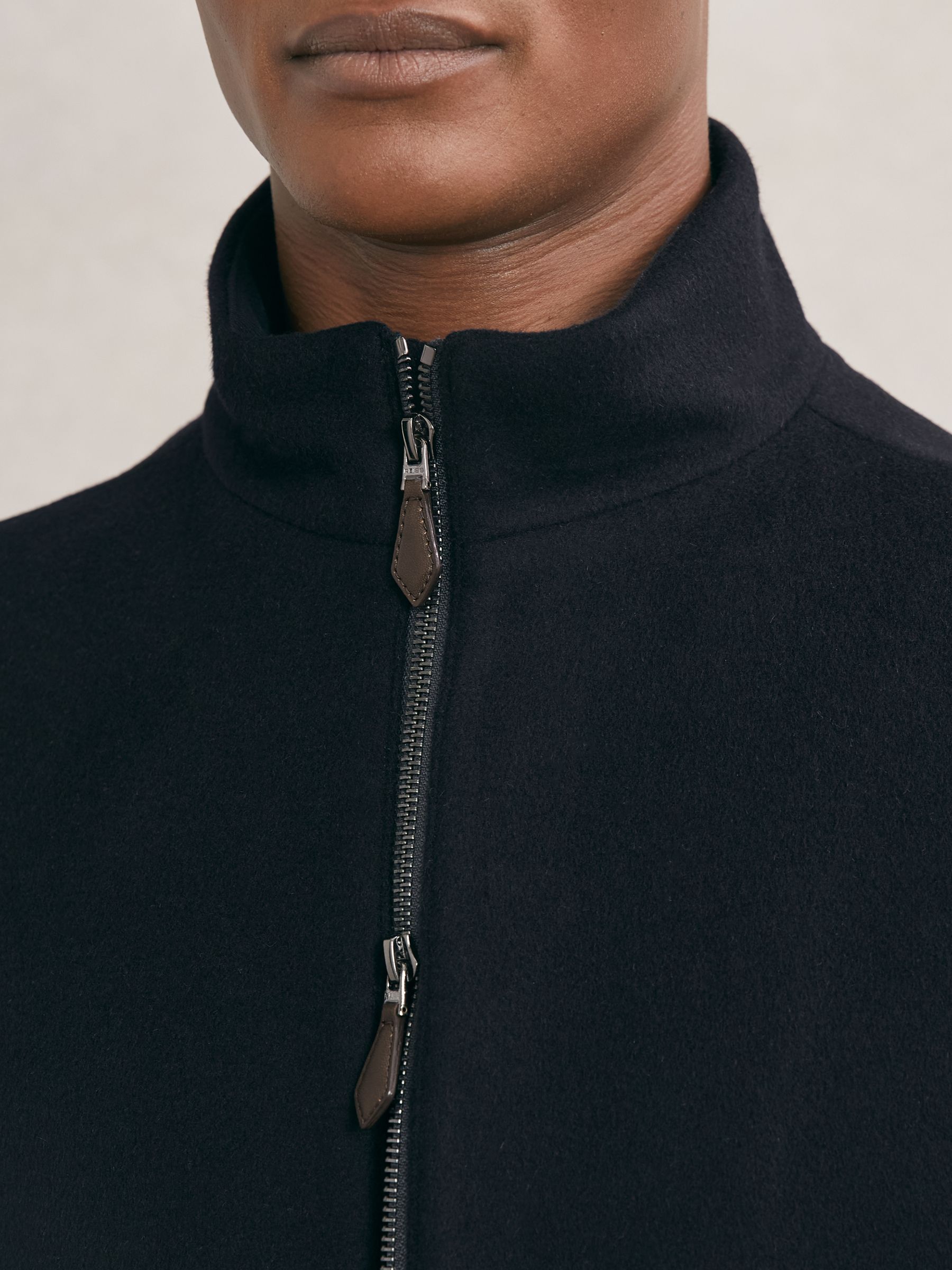 Wool-Blend Funnel-Neck Gilet in Navy - image 5