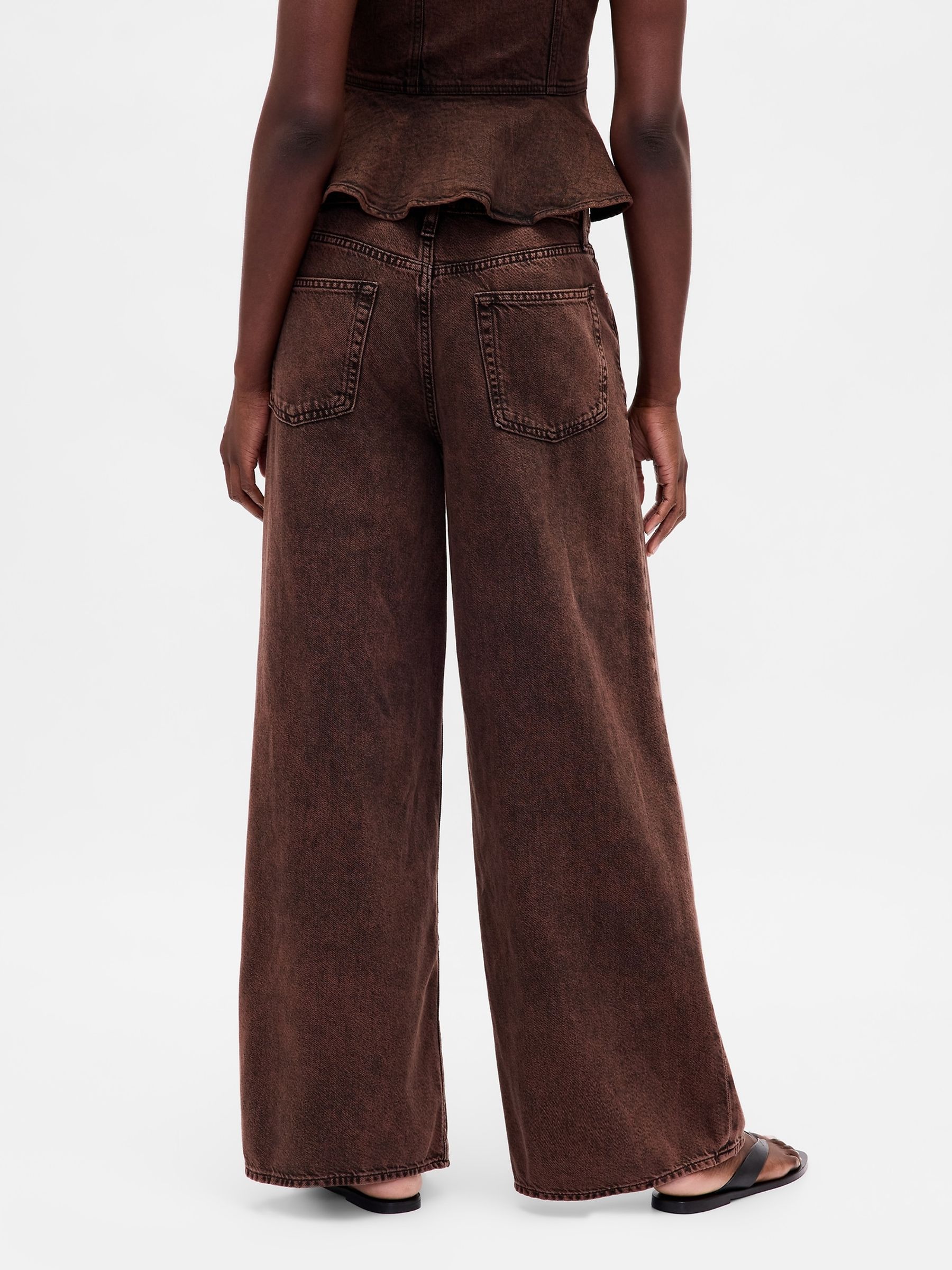 Brown Mid Waisted Ultra Soft Baggy Jeans - Image 2 of 6