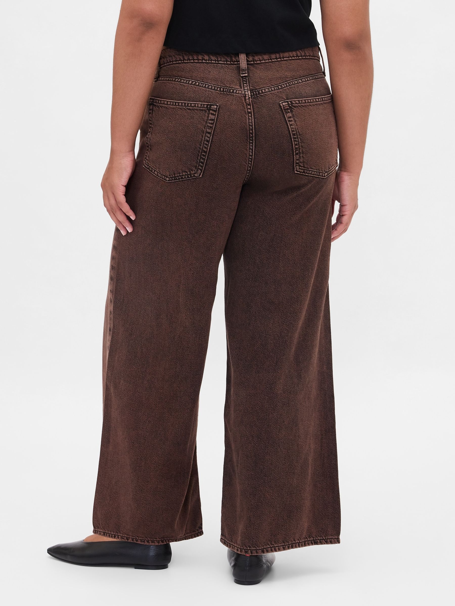 Brown Mid Waisted Ultra Soft Baggy Jeans - Image 5 of 6