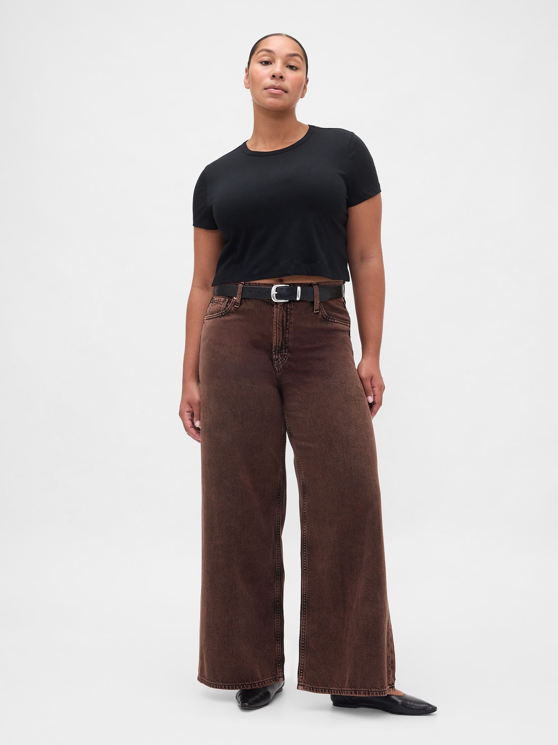 Brown Mid Waisted Ultra Soft Baggy Jeans - Image 6 of 6