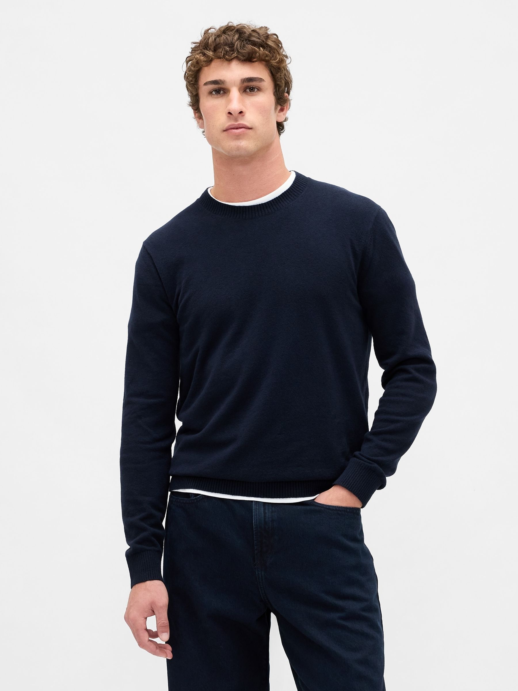 Navy Blue CashSoft Crew Sweatshirt - Image 1 of 4