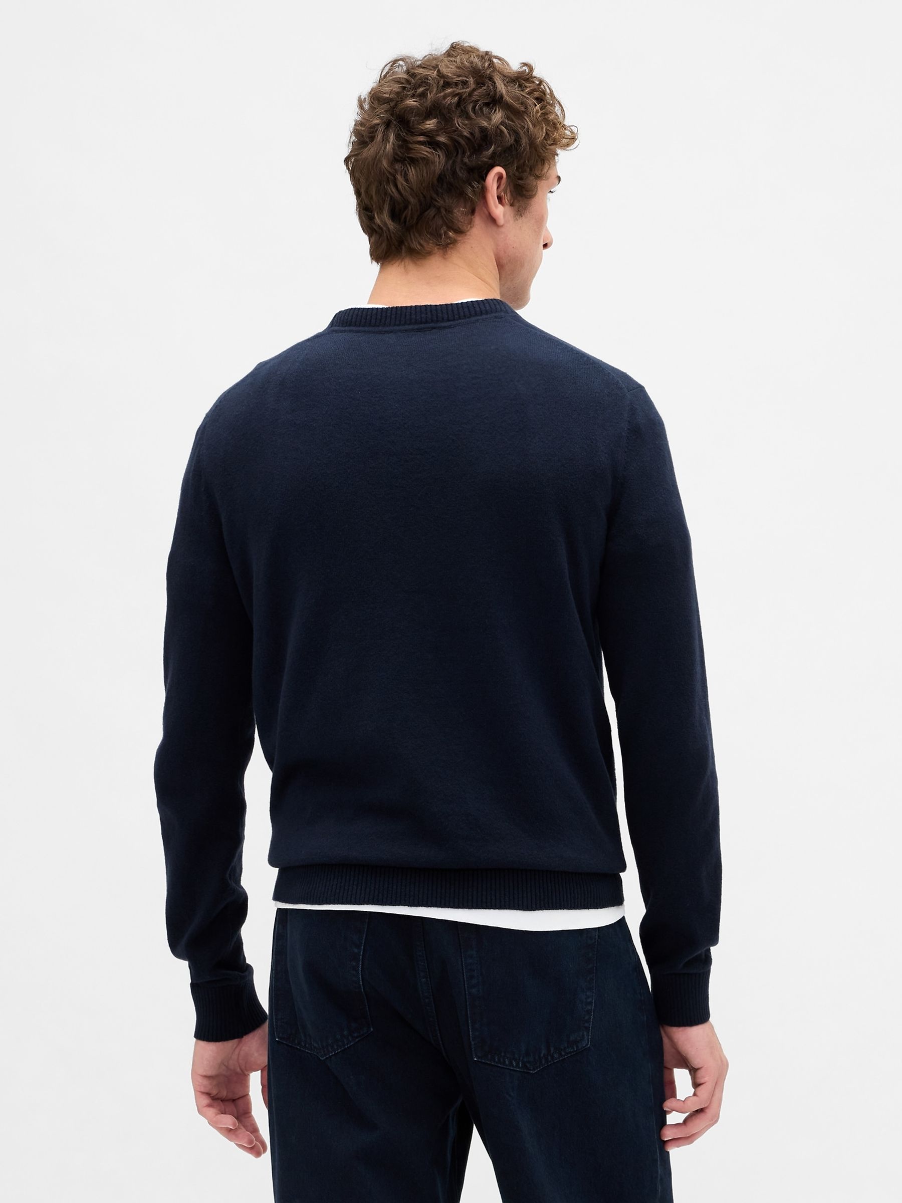 Navy Blue CashSoft Crew Sweatshirt - Image 2 of 4