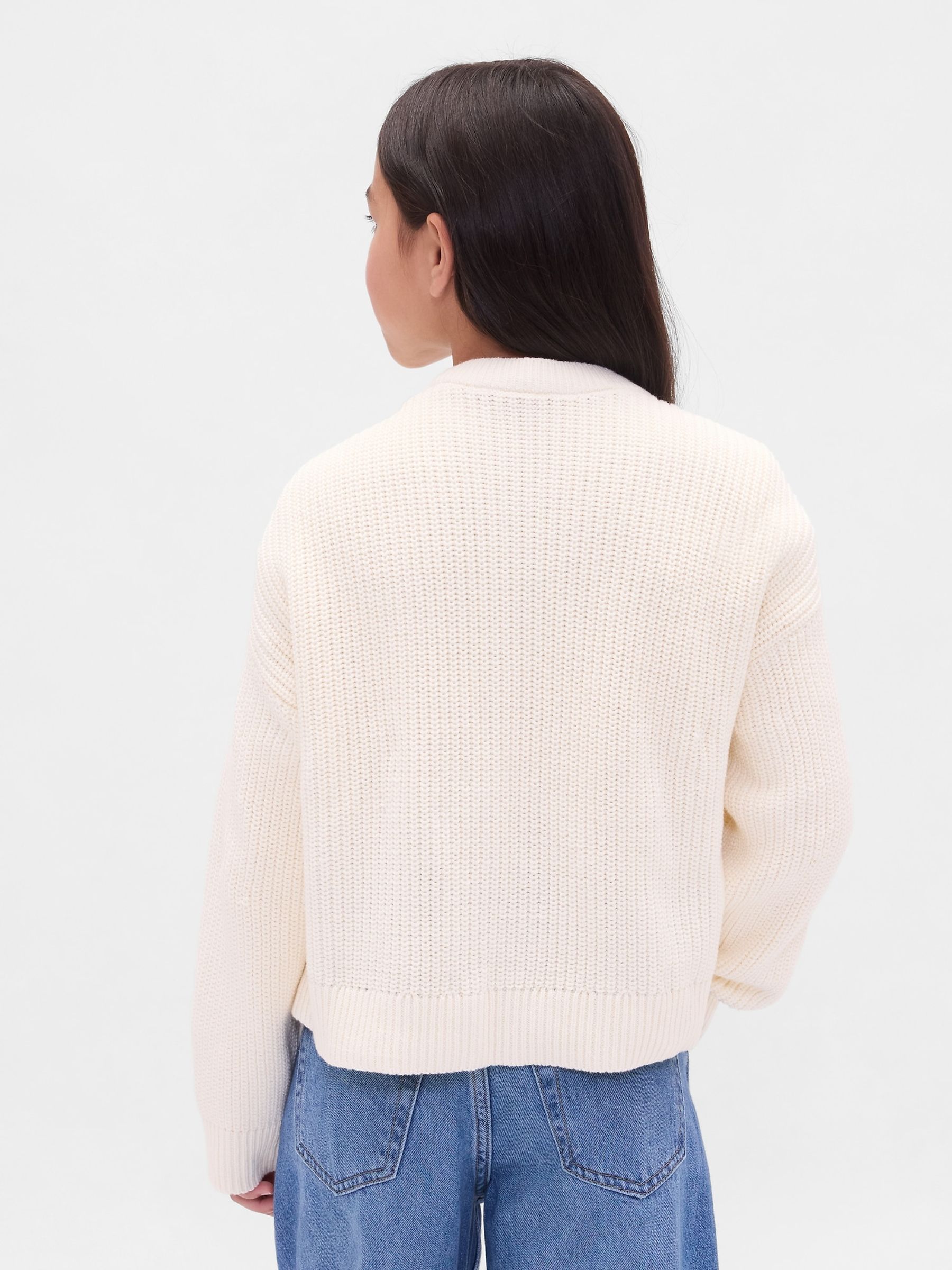 White Oversized Cardigan (4-13yrs) - Image 2 of 5