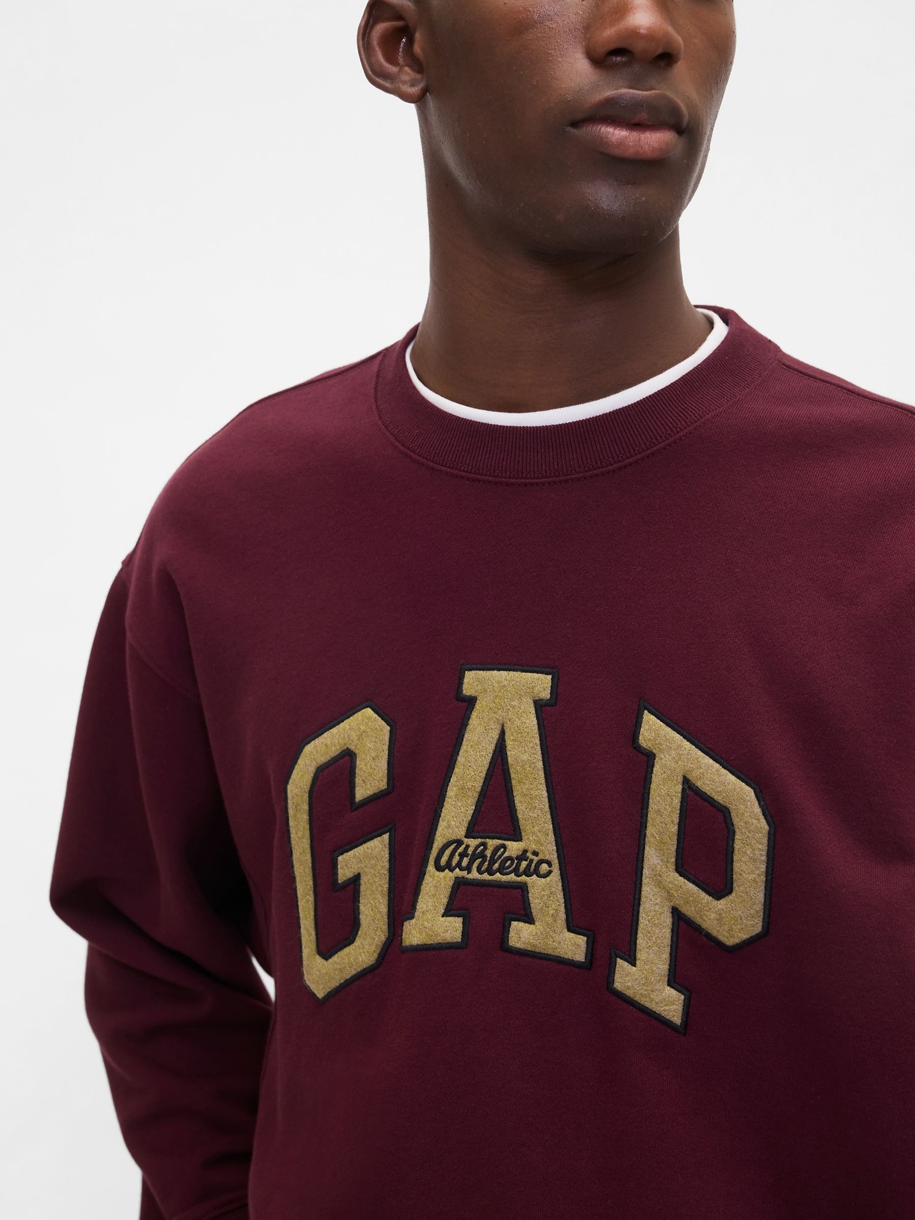 Burgundy Red Oversized Heavyweight Logo Sweatshirt - Image 4 of 4