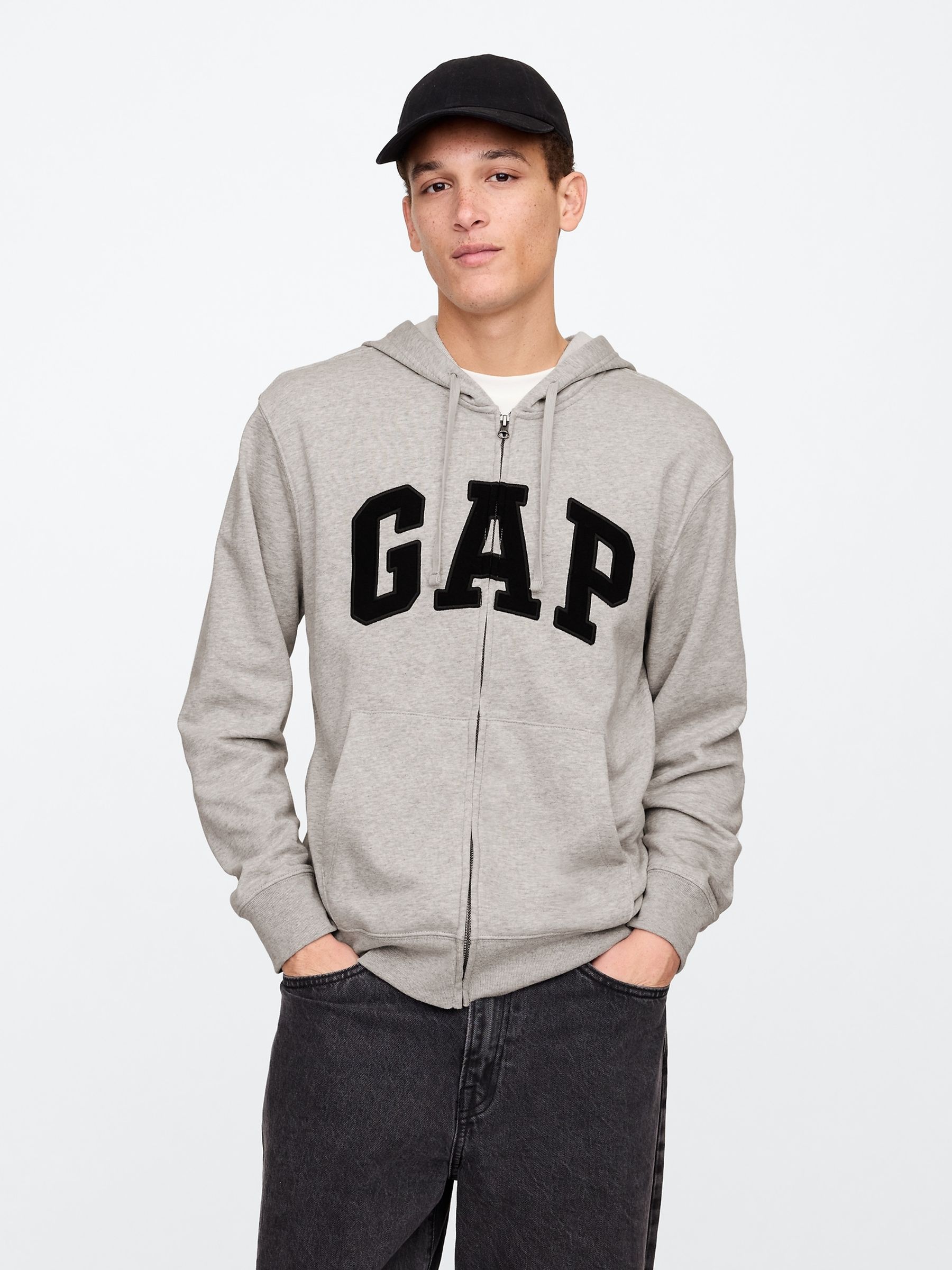 Grey Logo Zip Hoodie - Image 1 of 4