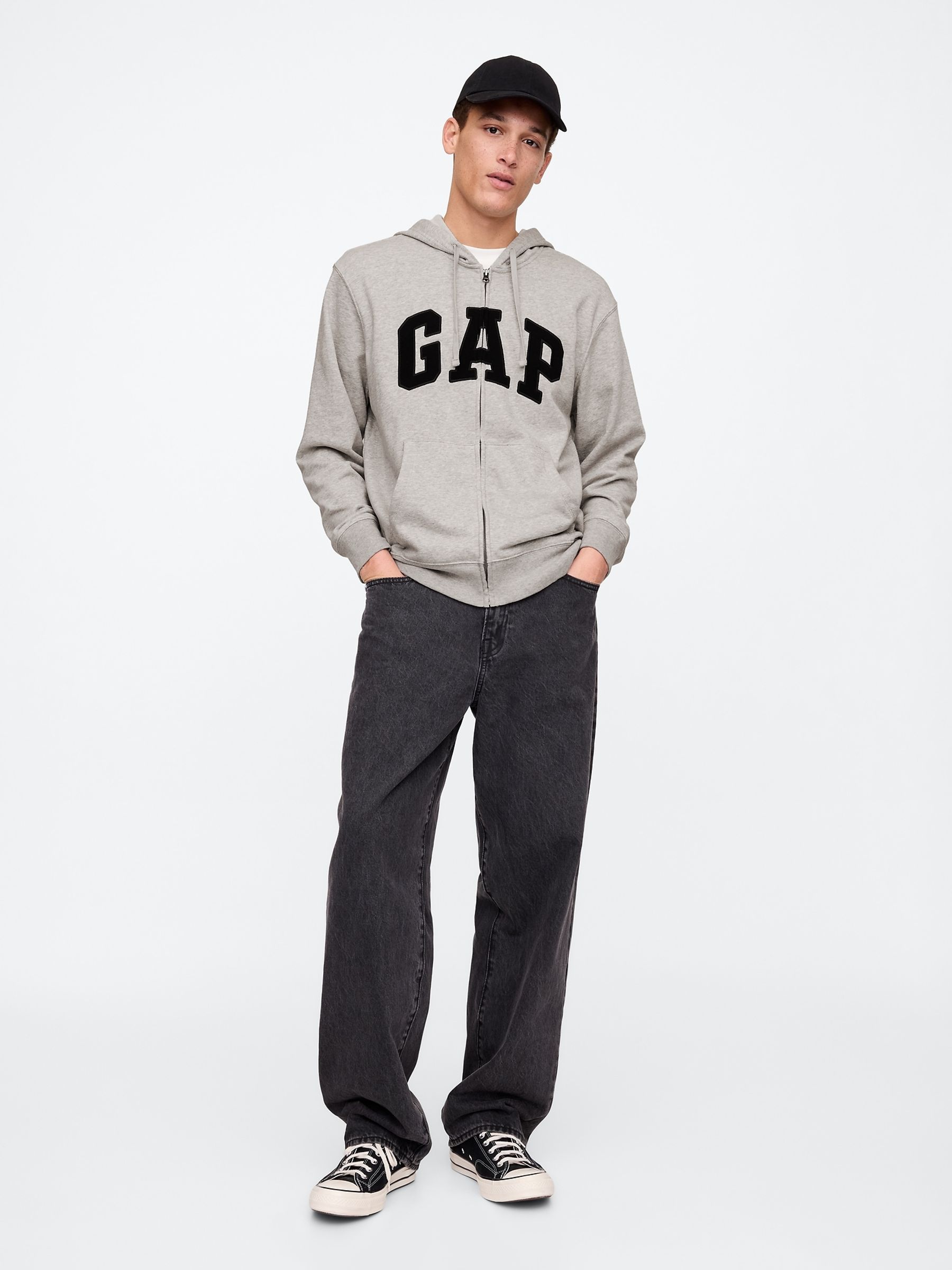 Grey Logo Zip Hoodie - Image 3 of 4