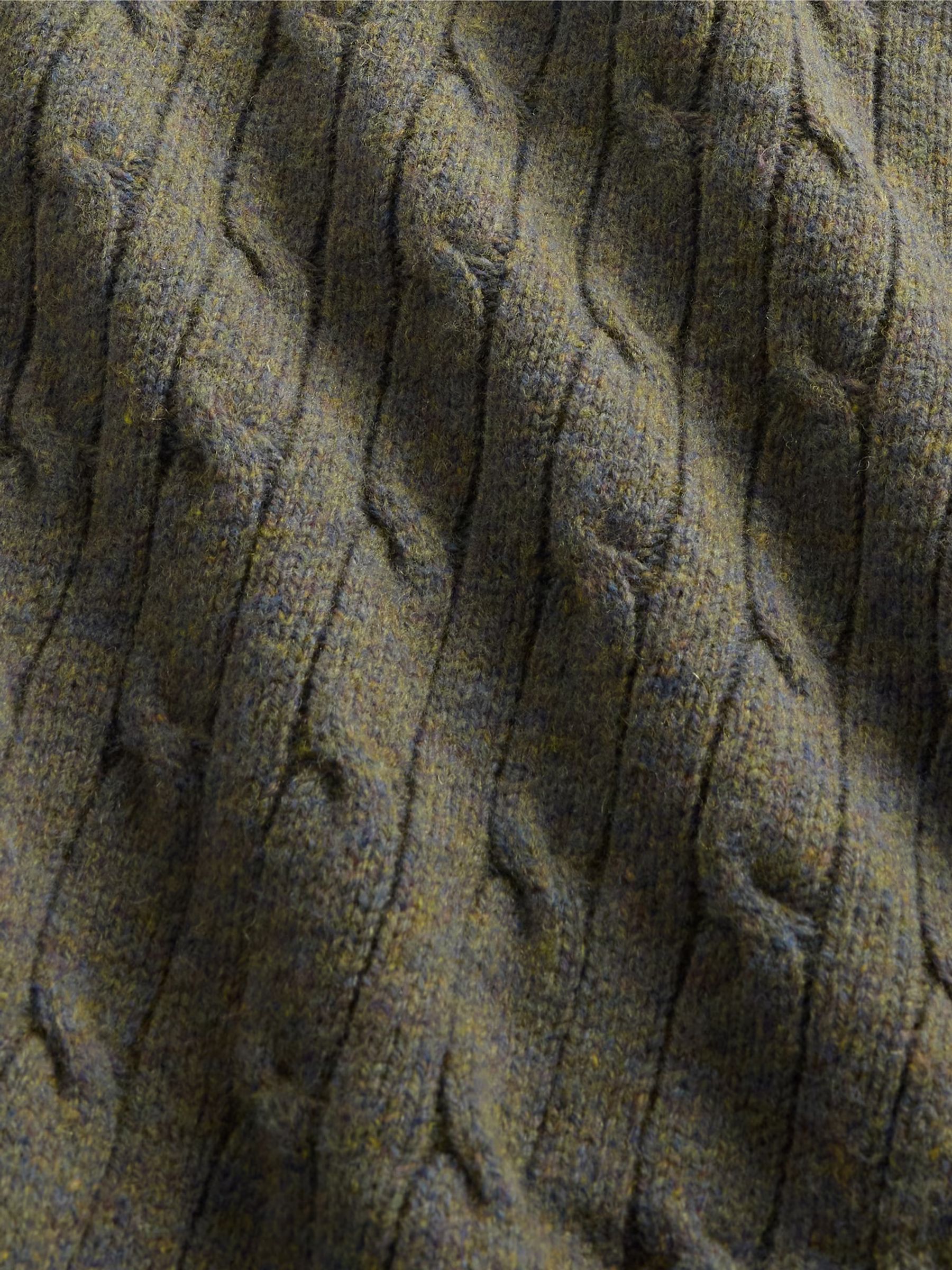Green Wool Cable Crew Jumper - Image 4 of 4