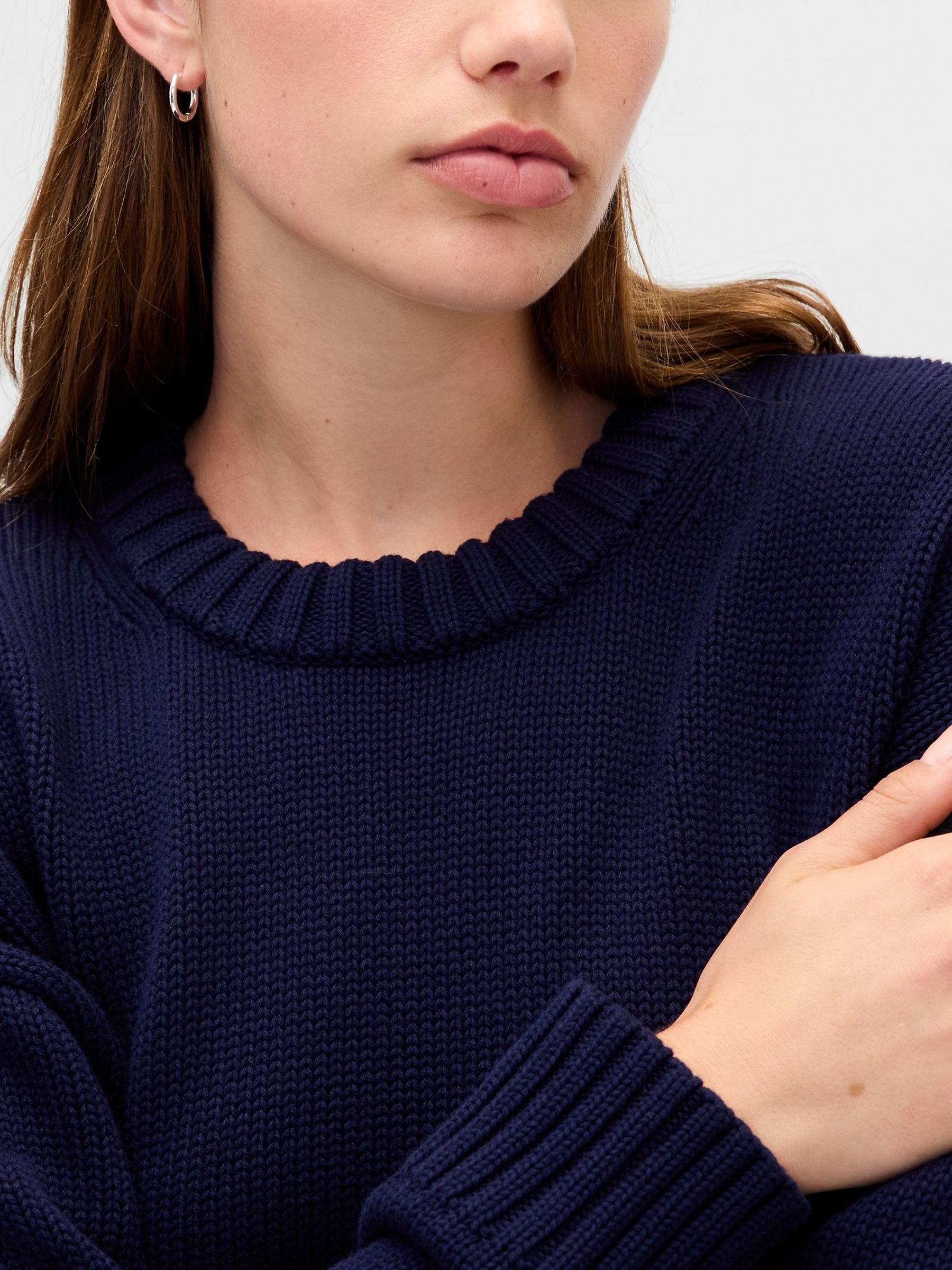Navy Blue Cotton Oversized Jumper - Image 4 of 4