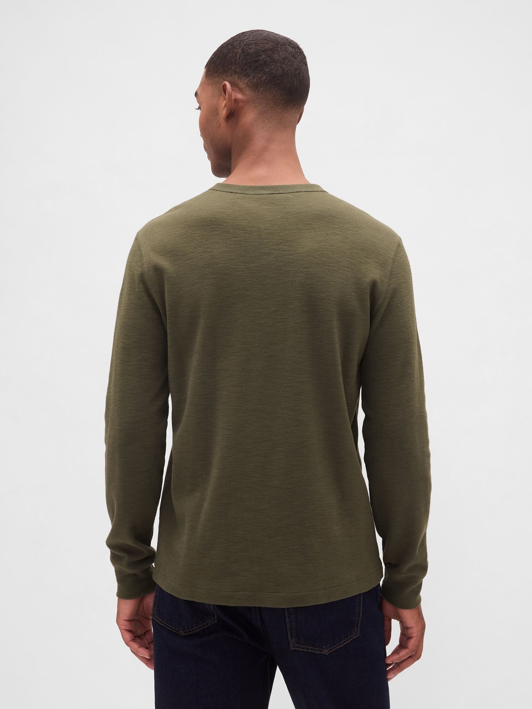Green Double-Knit Henley T-Shirt - Image 2 of 4