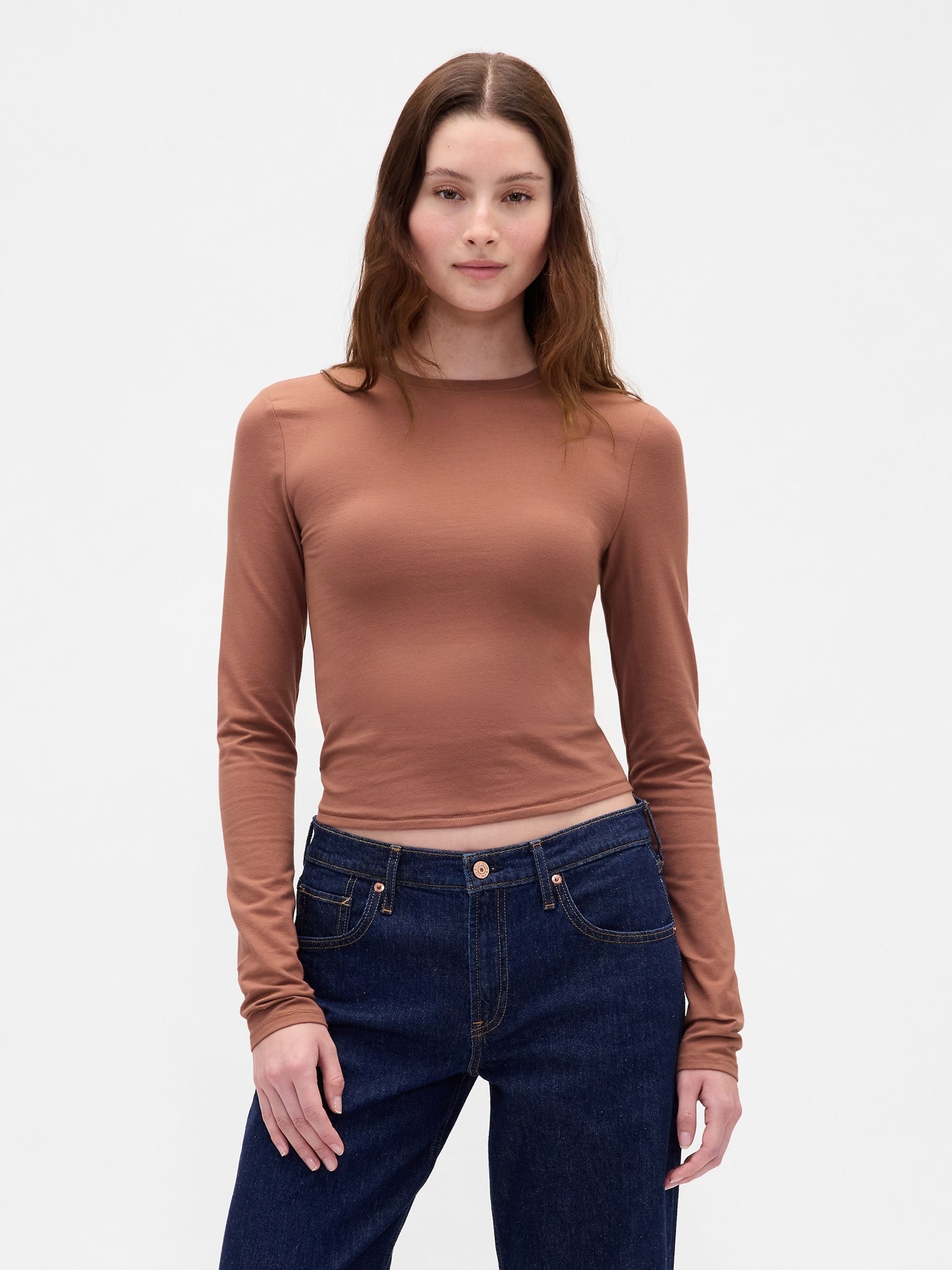 Brown CloseKnit Jersey T-Shirt - Image 1 of 3