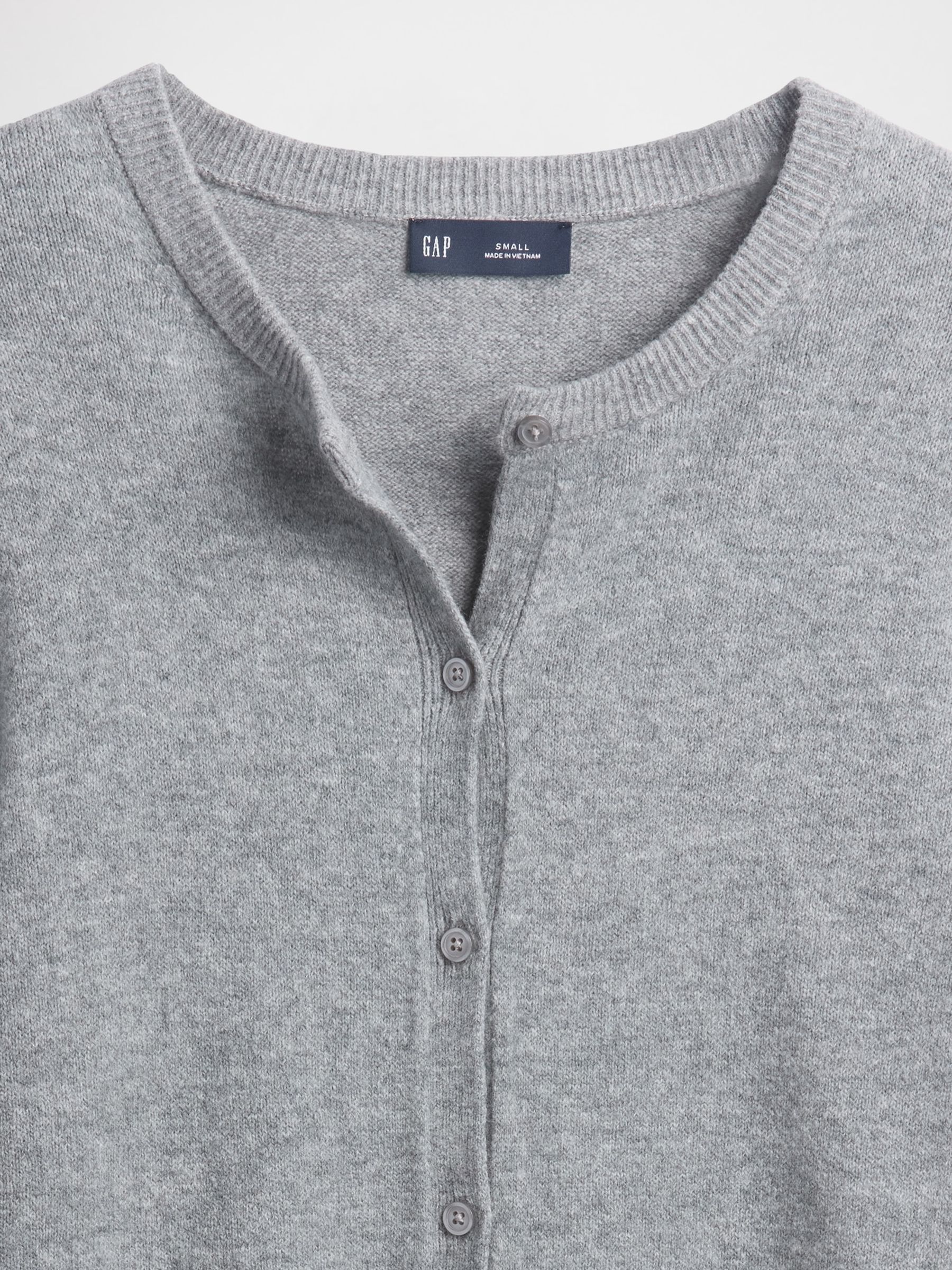 Light Grey CashSoft Crew Neck Cardigan | Gap