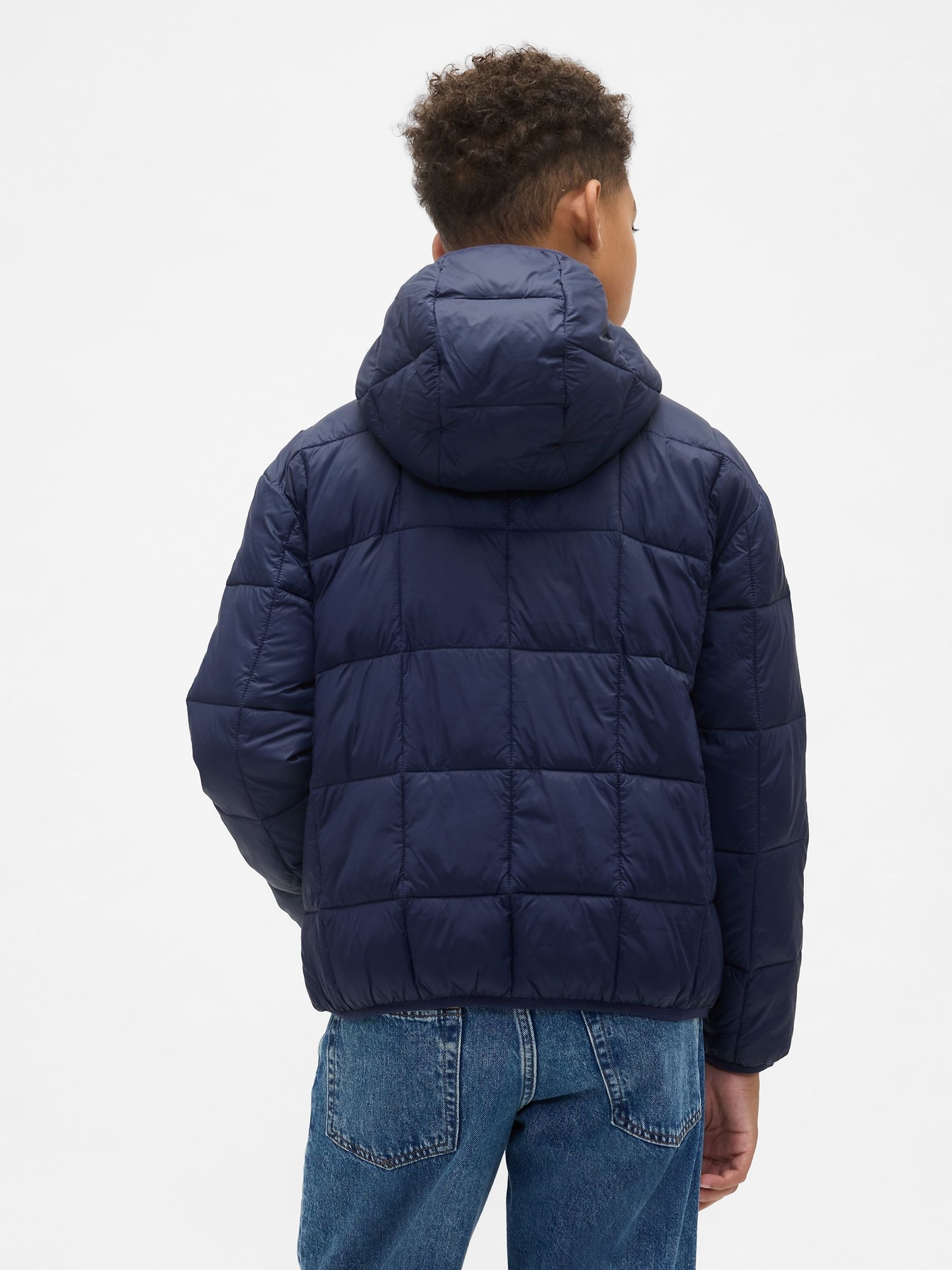 Navy Blue Lightweight Puffer Jacket (4-13yrs) - Image 2 of 5 Navy Blue Lightweight Puffer Jacket (4-13yrs) - Image 2 of 5