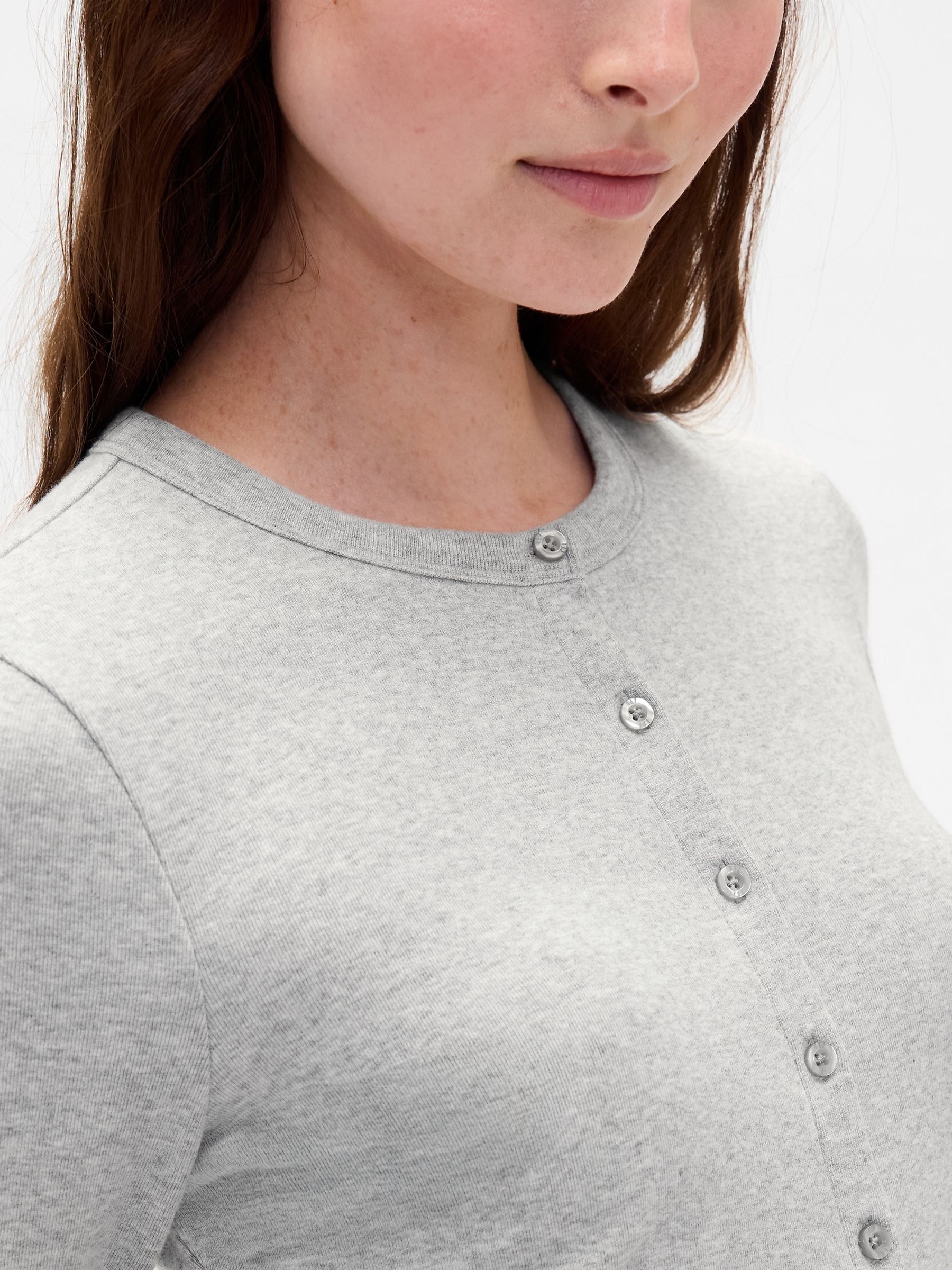 Grey Modern Crew Neck Cardigan - Image 4 of 4