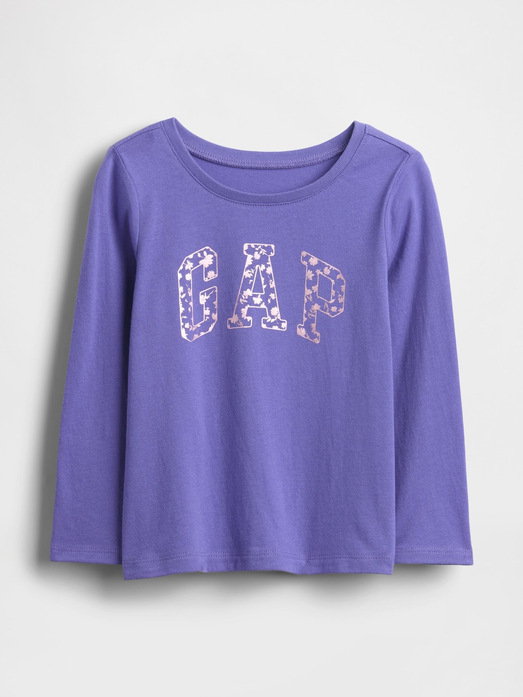 Purple Logo Crew Neck Long Sleeve T-Shirt (6mths-5yrs) - Image 1 of 3