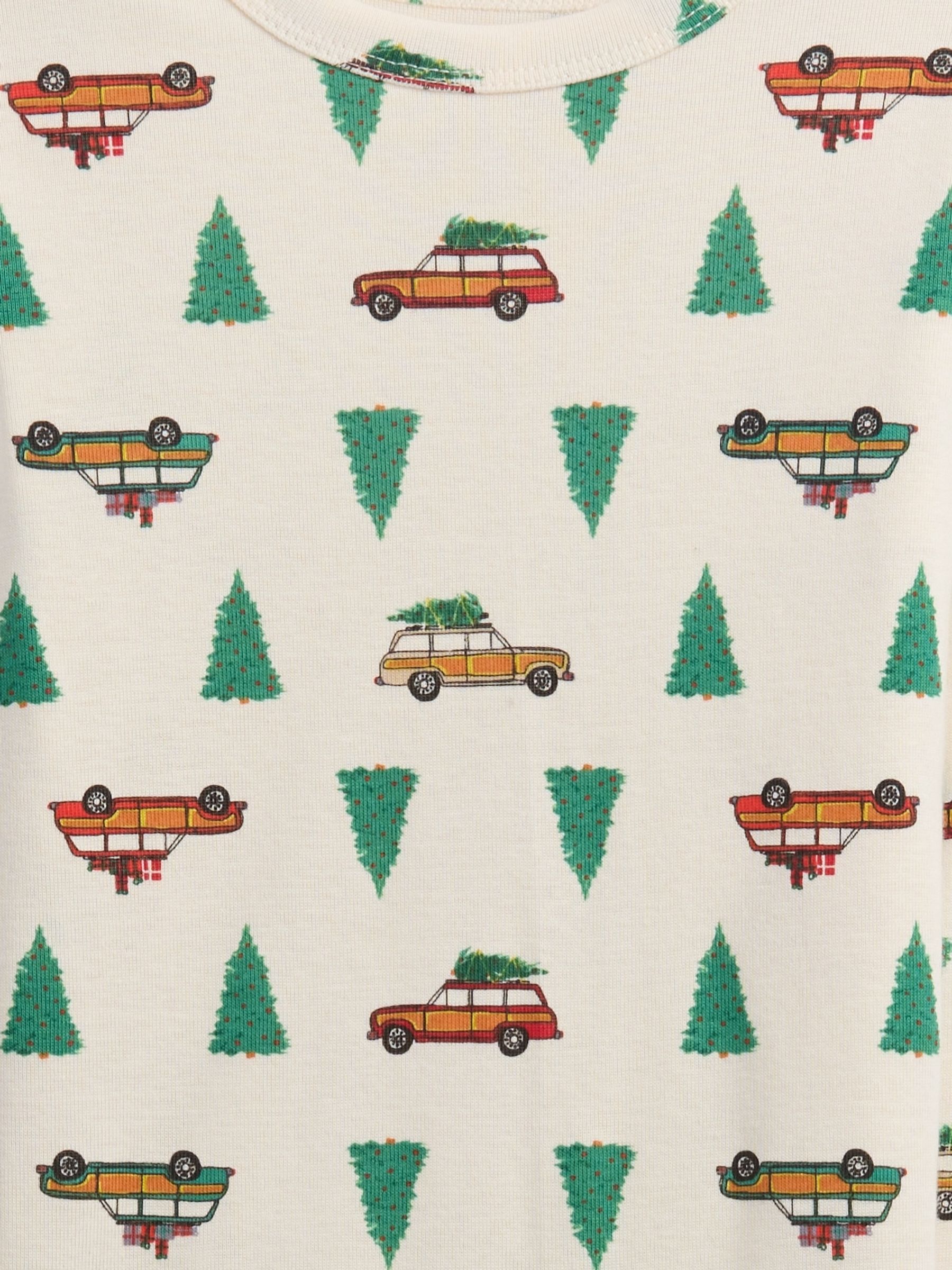 Cream Cotton X-Mas Tree Pyjamas Set (6mths-5yrs) - Image 3 of 3 Cream Cotton X-Mas Tree Pyjamas Set (6mths-5yrs) - Image 3 of 3